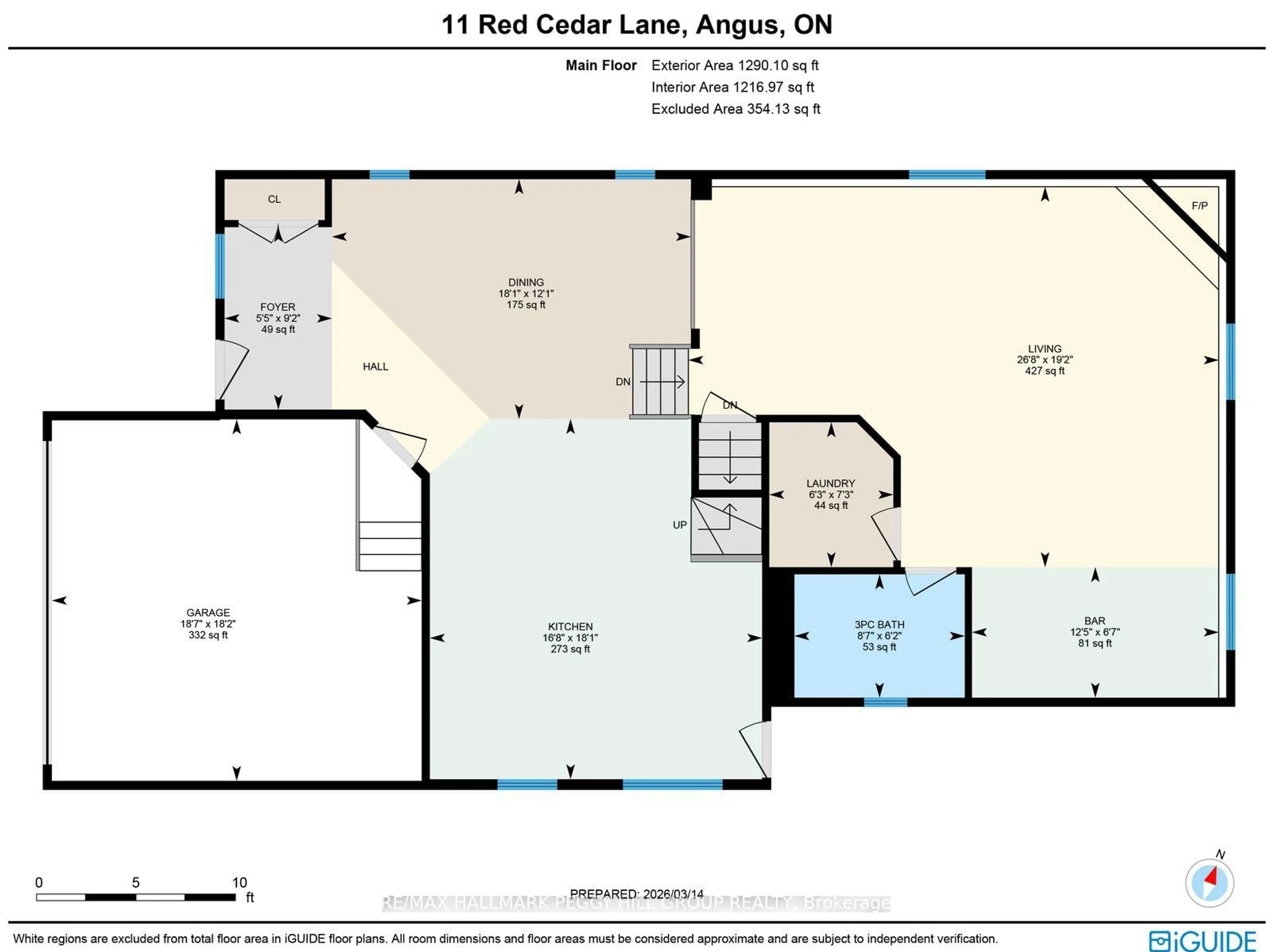Floor plan for 11 Red Cedar Lane, Essa Ontario L3W 0P5