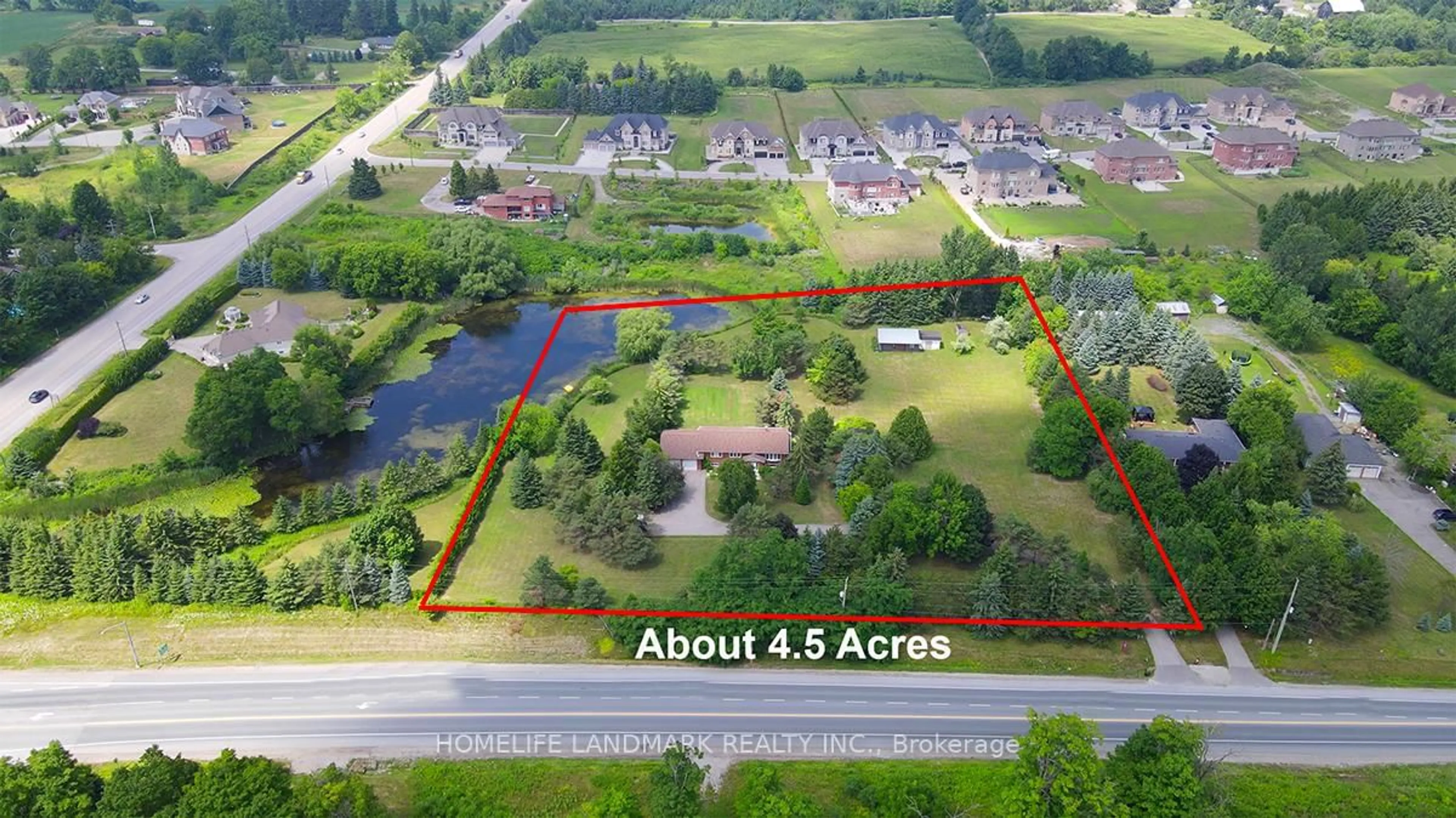 A pic from outside/outdoor area/front of a property/back of a property/a pic from drone, water/lake/river/ocean view for 6068 Bloomington Rd, Whitchurch-Stouffville Ontario L4A 2W7