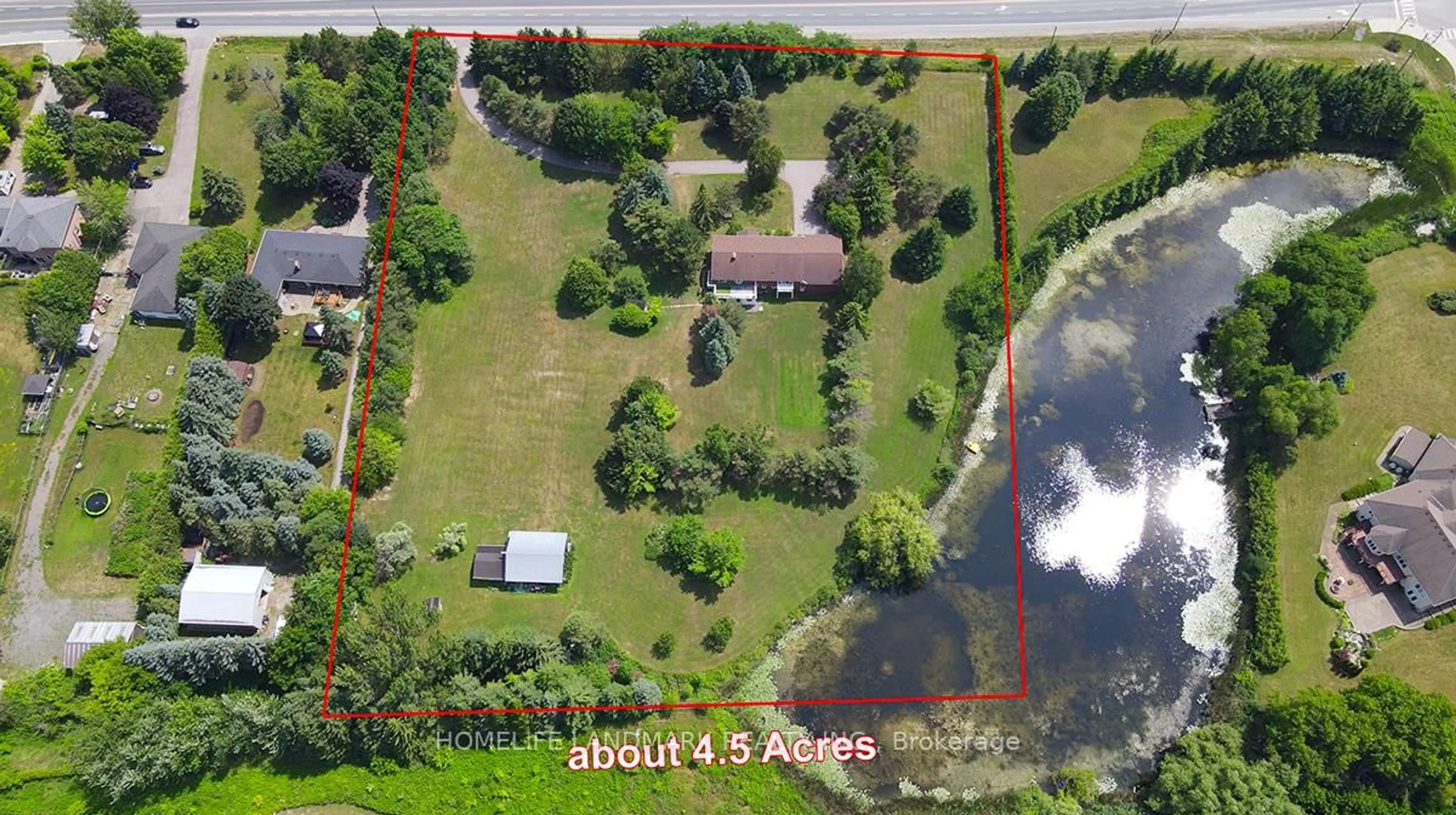 A pic from outside/outdoor area/front of a property/back of a property/a pic from drone, water/lake/river/ocean view for 6068 Bloomington Rd, Whitchurch-Stouffville Ontario L4A 2W7