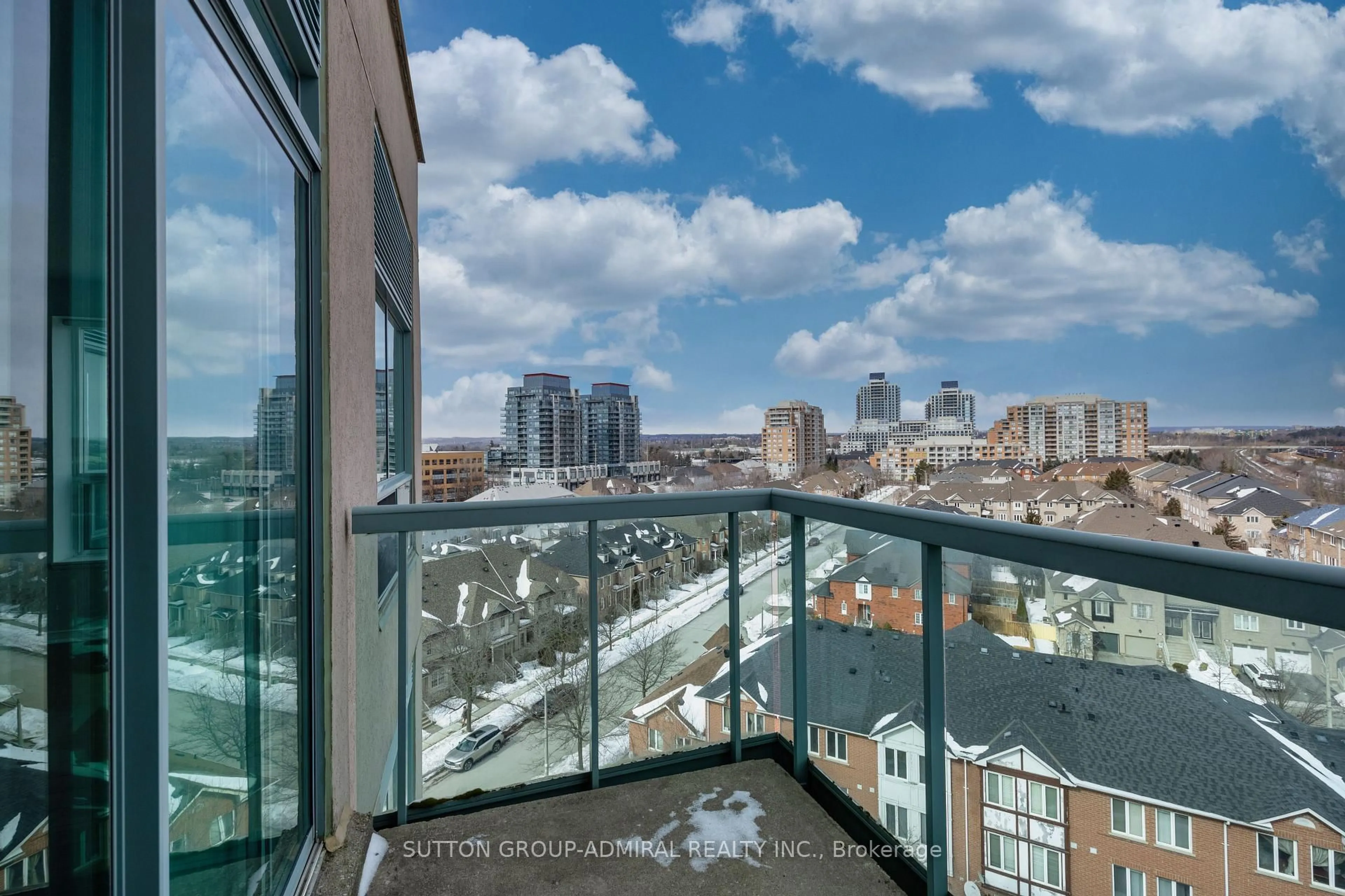 Balcony in the apartment, city buildings view from balcony for 3 Ellesmere St #PH18, Richmond Hill Ontario L4B 4N2