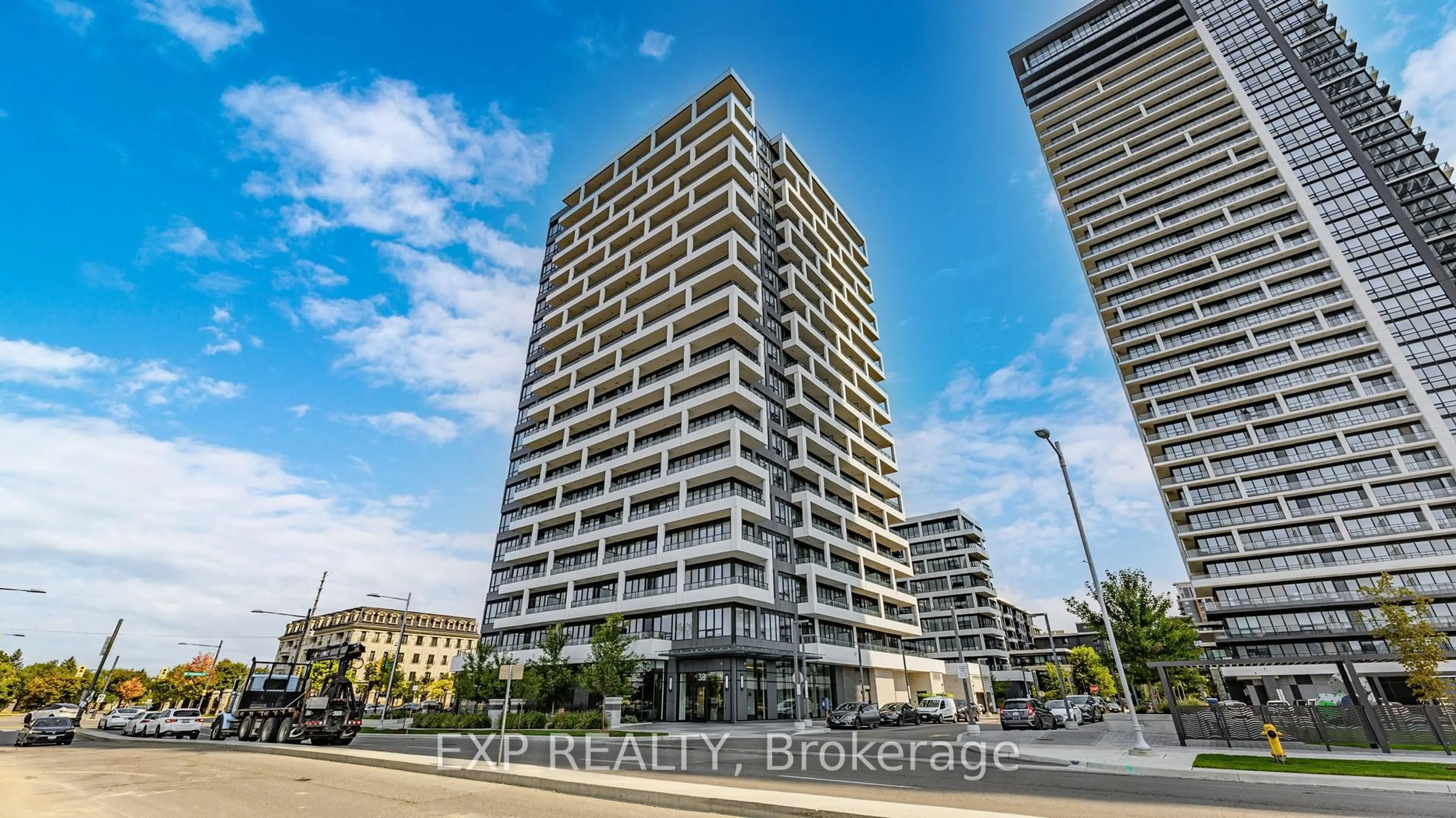 A pic from outside/outdoor area/front of a property/back of a property/a pic from drone, building for 38 Water Walk Dr #515, Markham Ontario L3R 6M8