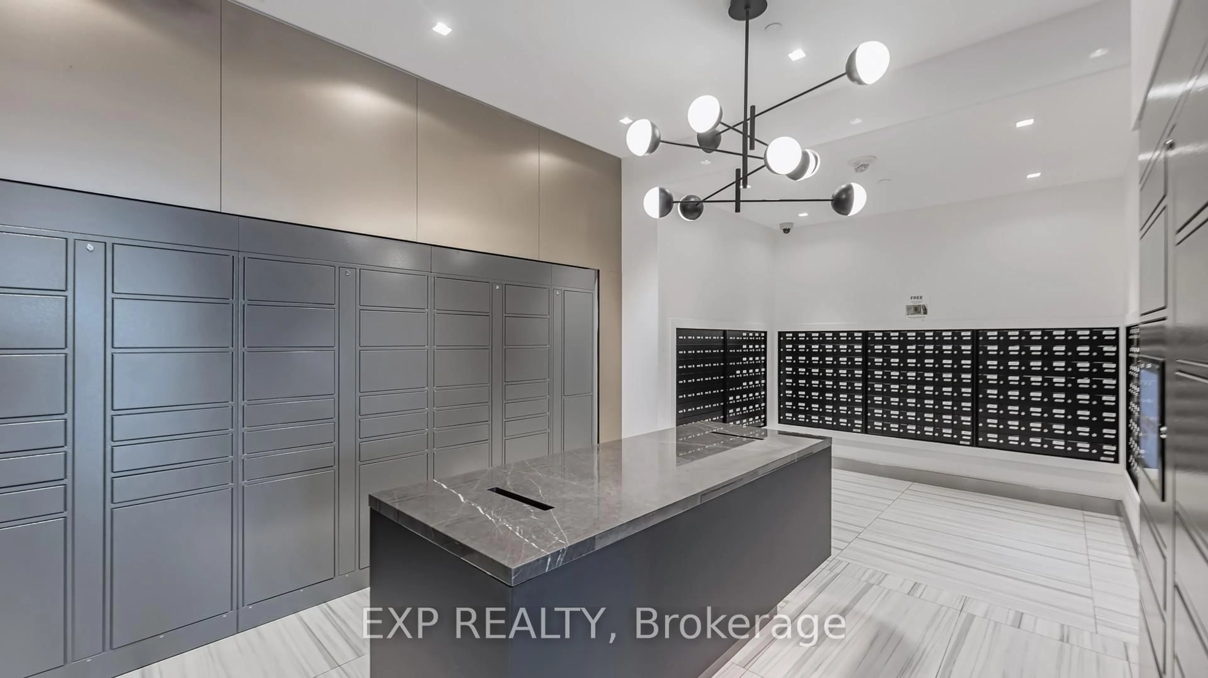 Contemporary kitchen, ceramic/tile floor for 38 Water Walk Dr #515, Markham Ontario L3R 6M8