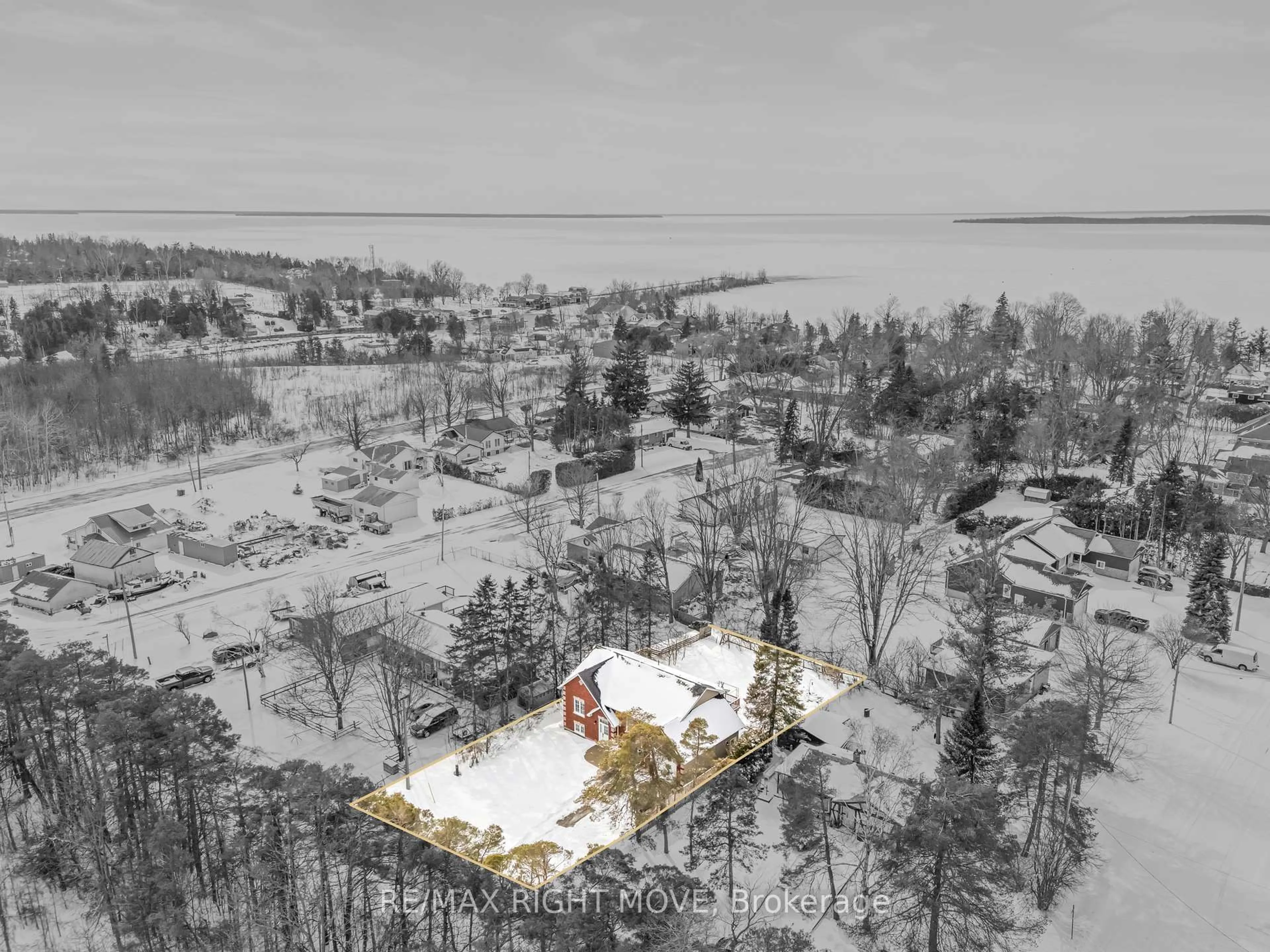 A pic from outside/outdoor area/front of a property/back of a property/a pic from drone, water/lake/river/ocean view for 104 Ethel Park Rd, Brock Ontario L0K 1A0
