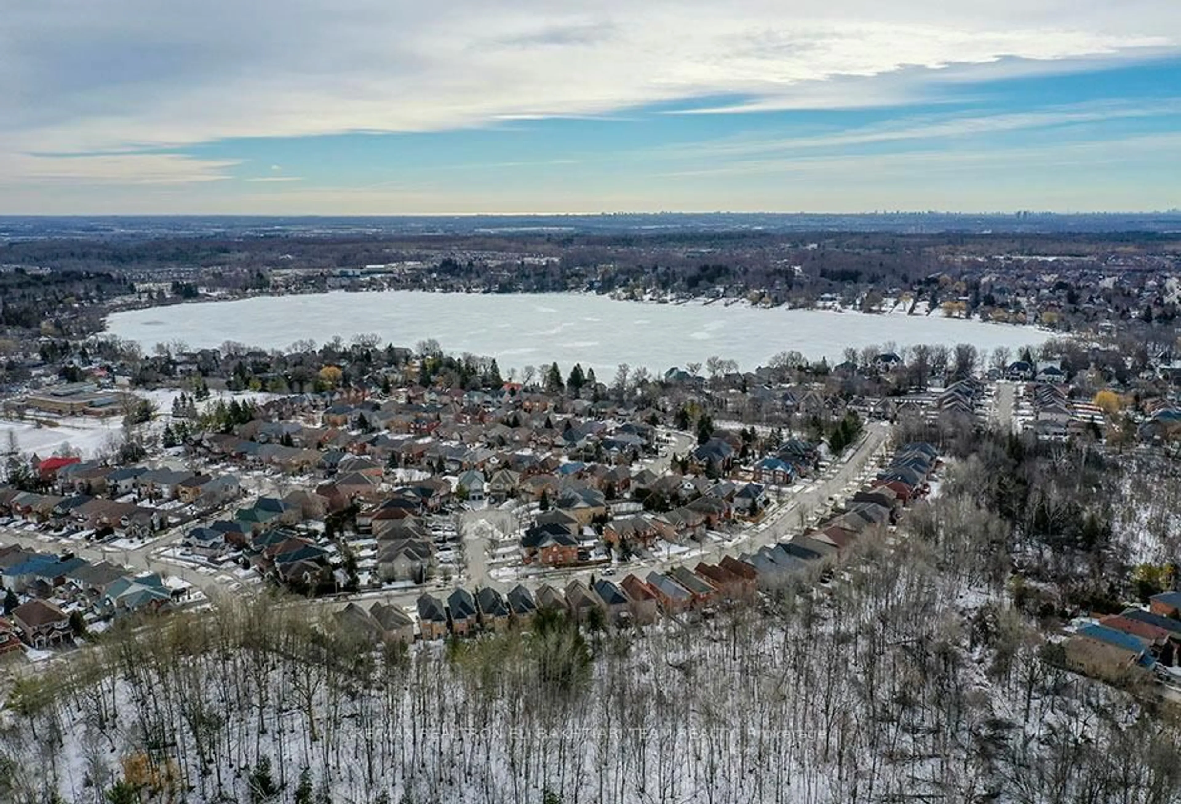 A pic from outside/outdoor area/front of a property/back of a property/a pic from drone, water/lake/river/ocean view for 133 Long Point Dr, Richmond Hill Ontario L4E 3Z6