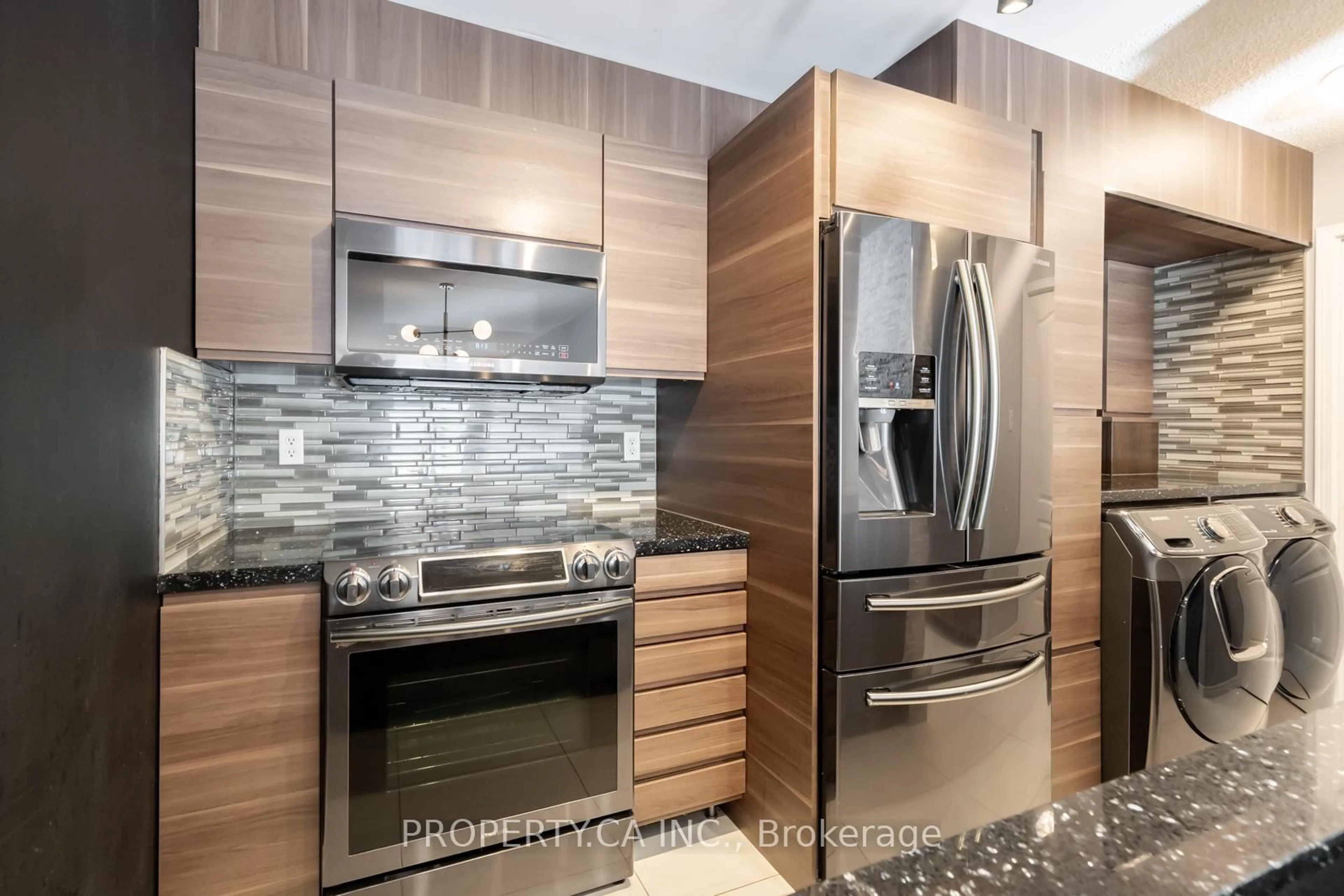 Contemporary kitchen, ceramic/tile floor for 399 South Park Rd #303, Markham Ontario L3T 0B8