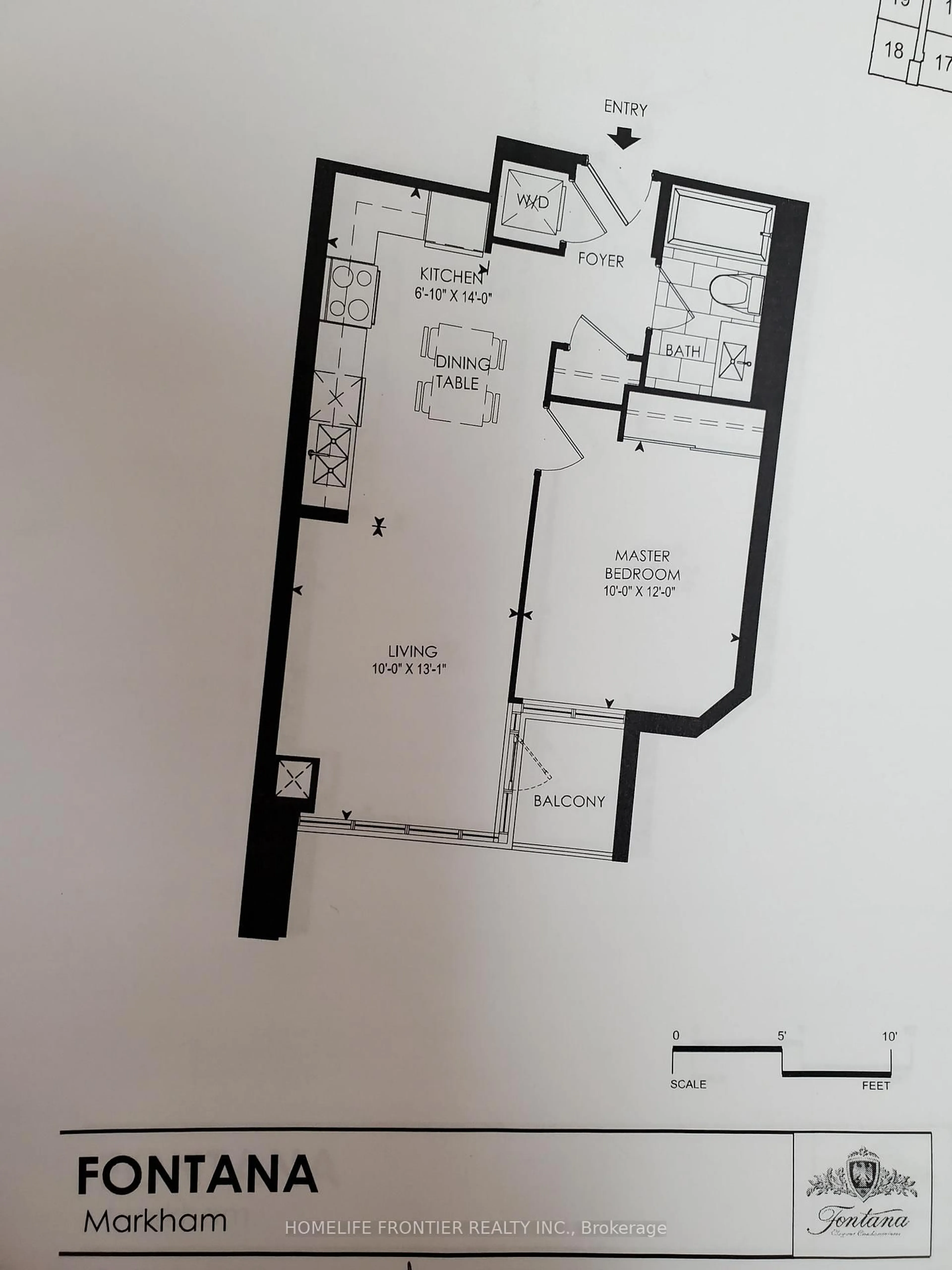 Floor plan for 33 Clegg Rd #D502, Markham Ontario L6G 0G6