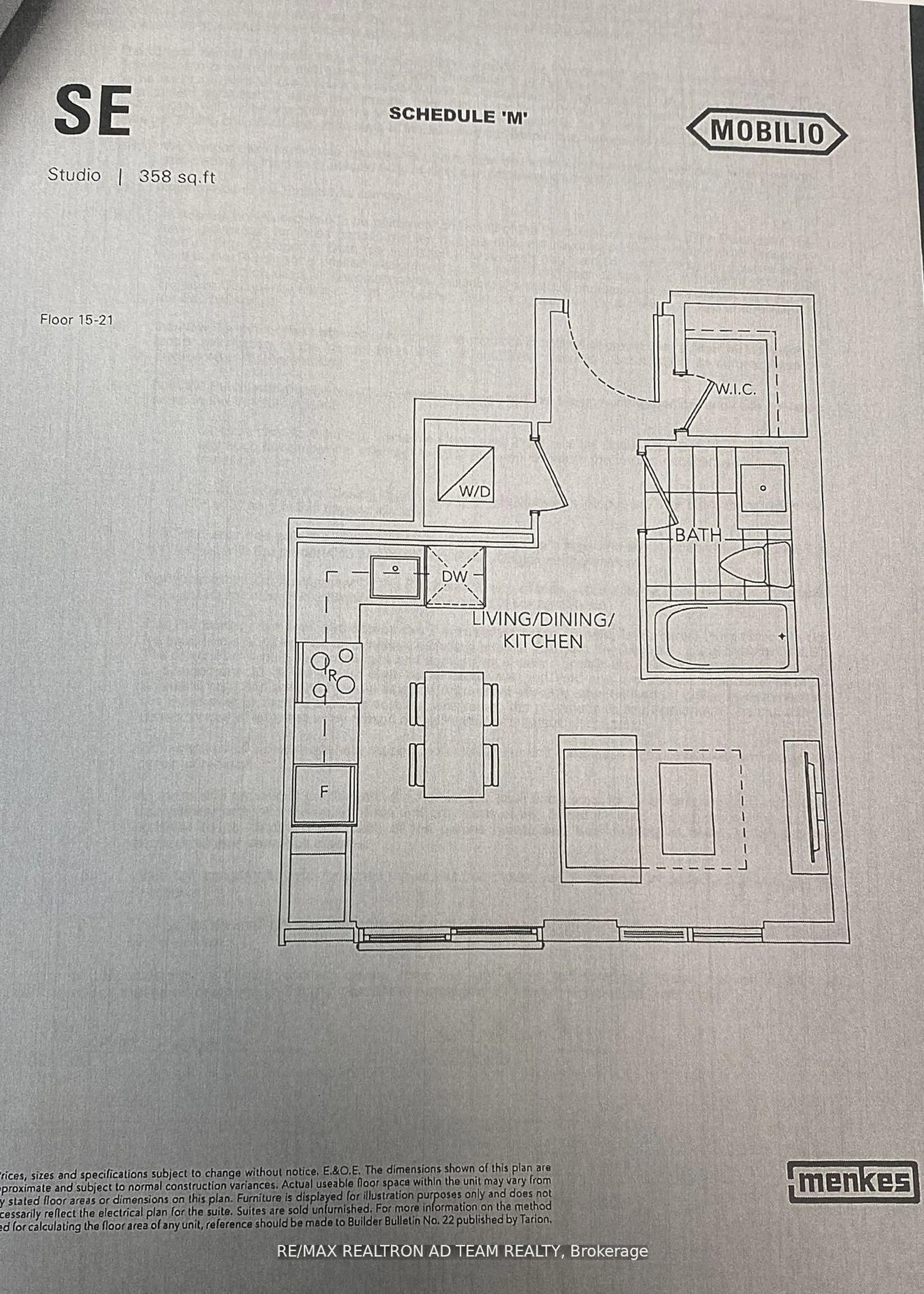 Floor plan for 38 Honeycrisp Cres #2003, Vaughan Ontario L4K 0M8