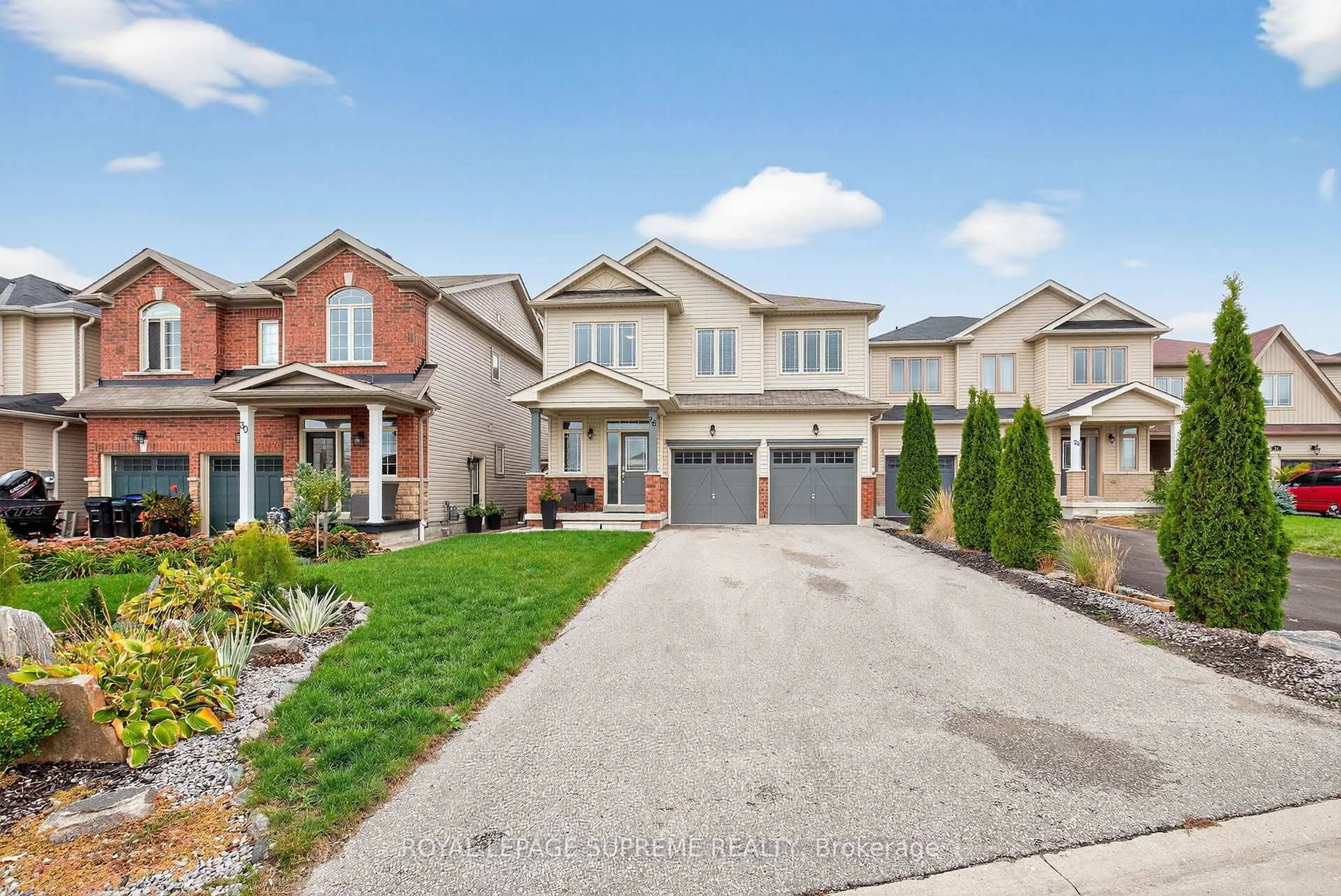 Home with brick exterior material, street for 28 Mandley St, Essa Ontario L3W 0B6