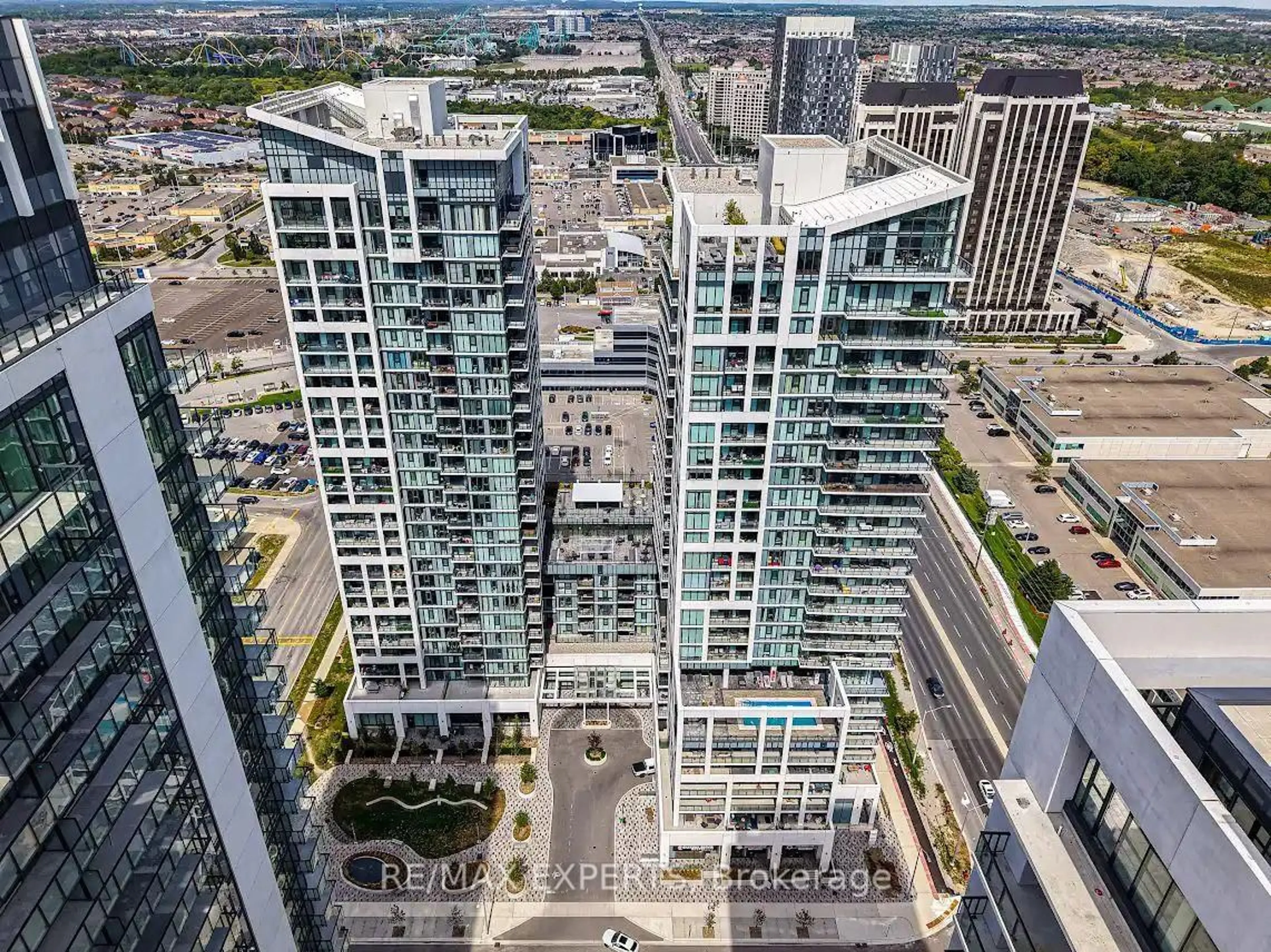 A pic from outside/outdoor area/front of a property/back of a property/a pic from drone, city buildings view from balcony for 9000 Jane St #221, Vaughan Ontario L4K 0M6