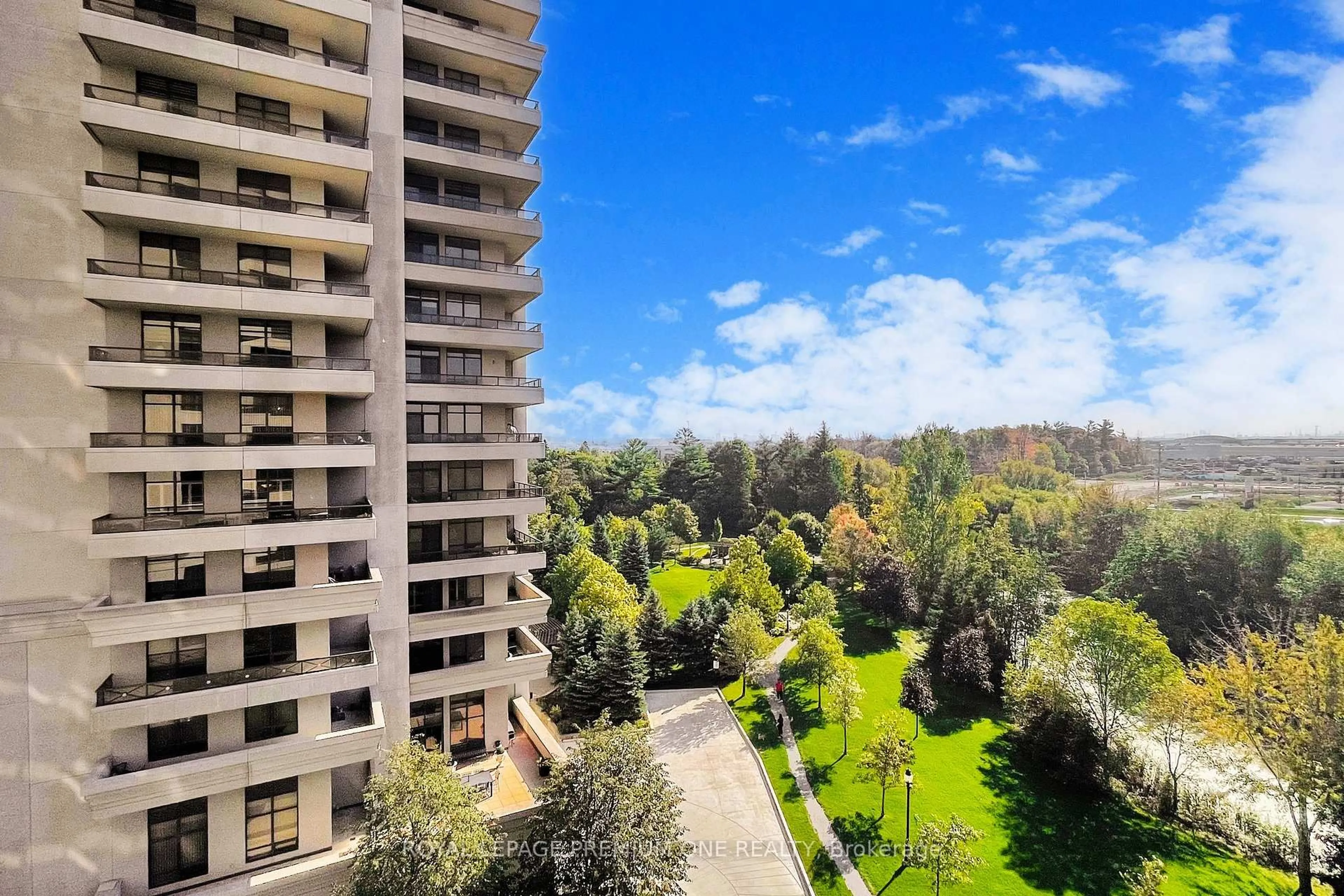 A pic from outside/outdoor area/front of a property/back of a property/a pic from drone, city buildings view from balcony for 9235 Jane St #214, Vaughan Ontario L6A 0J8