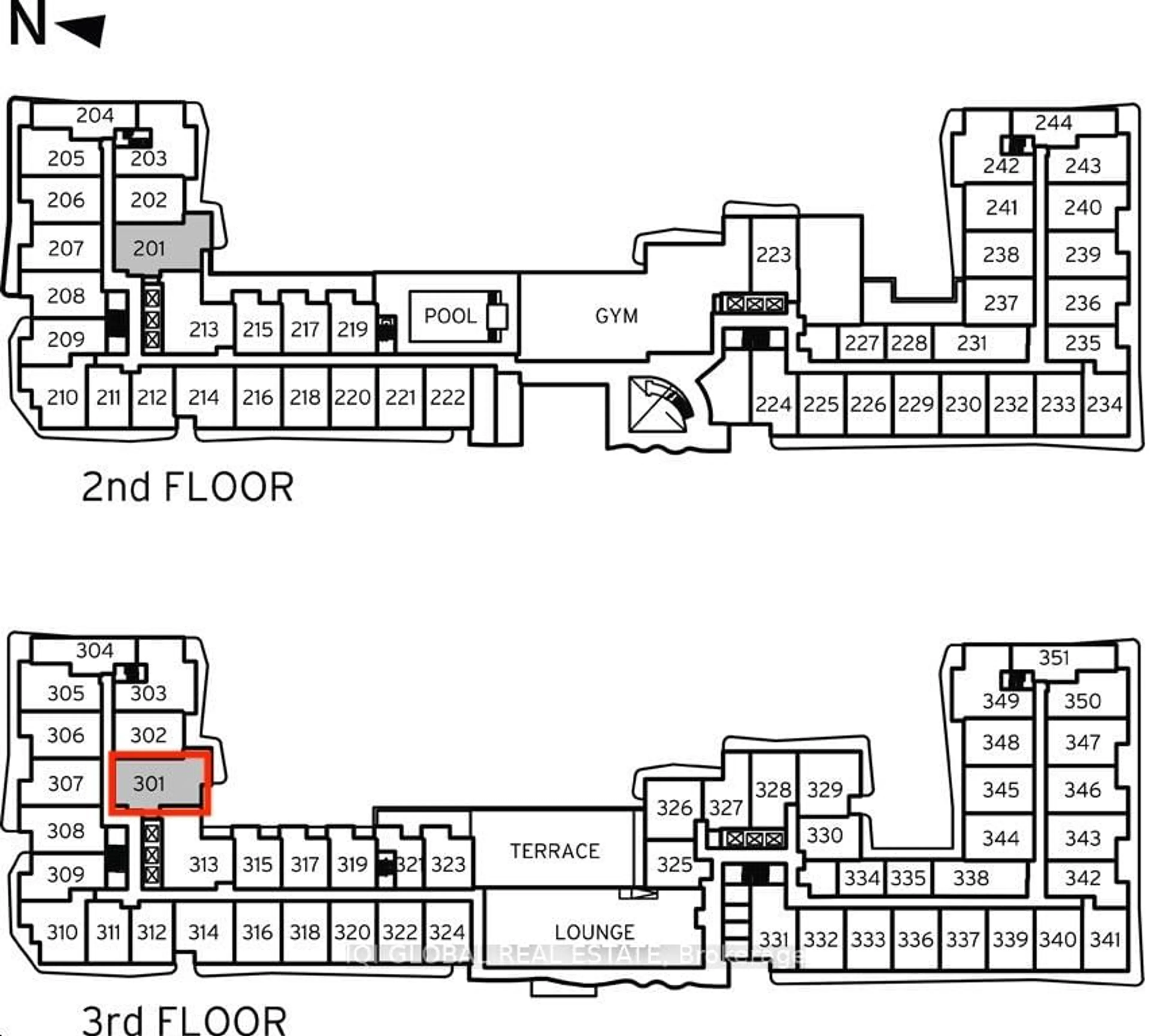 Floor plan for 9471 Yonge St #301, Richmond Hill Ontario L4C 1V4