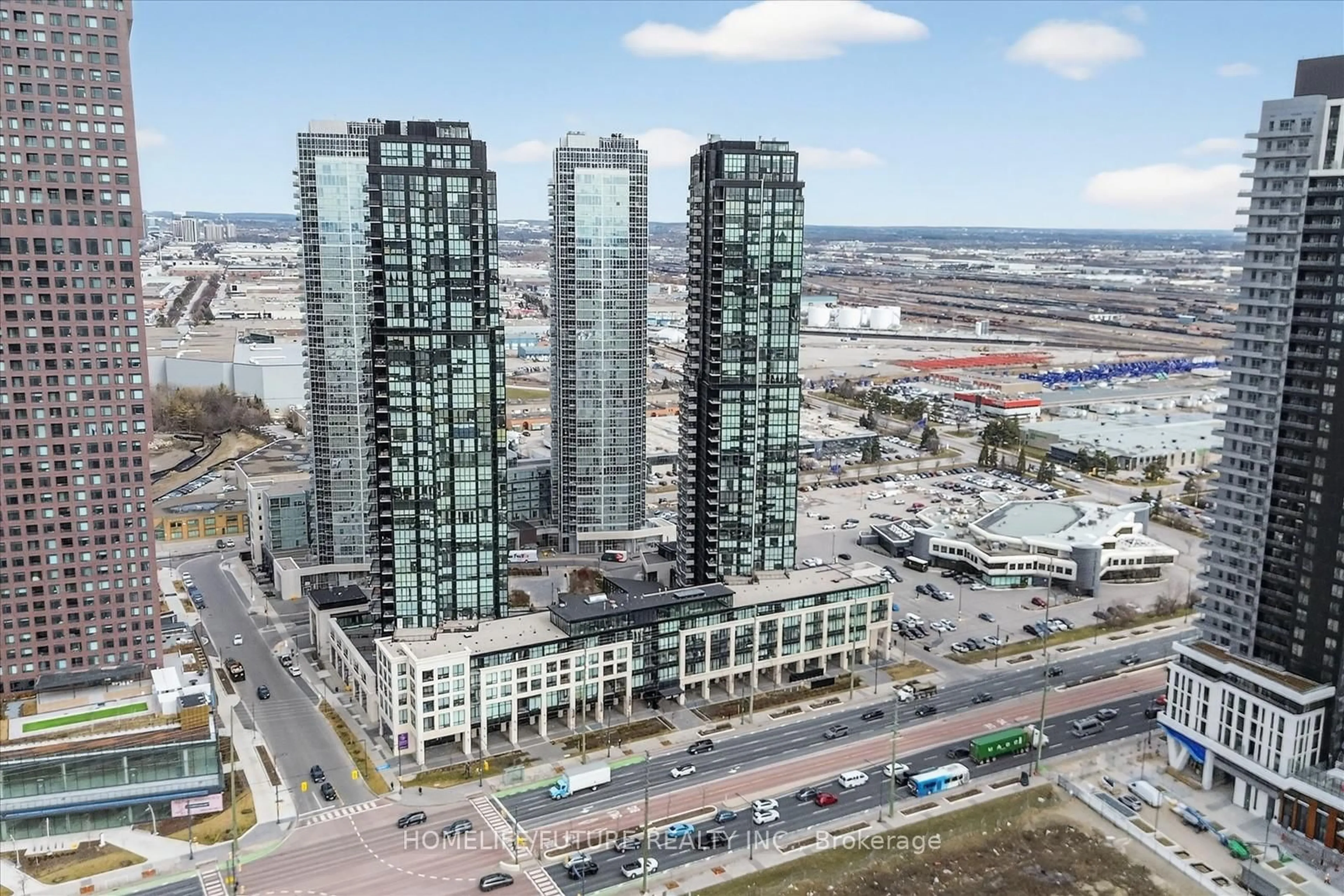 A pic from outside/outdoor area/front of a property/back of a property/a pic from drone, city buildings view from balcony for 2900 Highway 7 #1505, Vaughan Ontario L4K 0G3