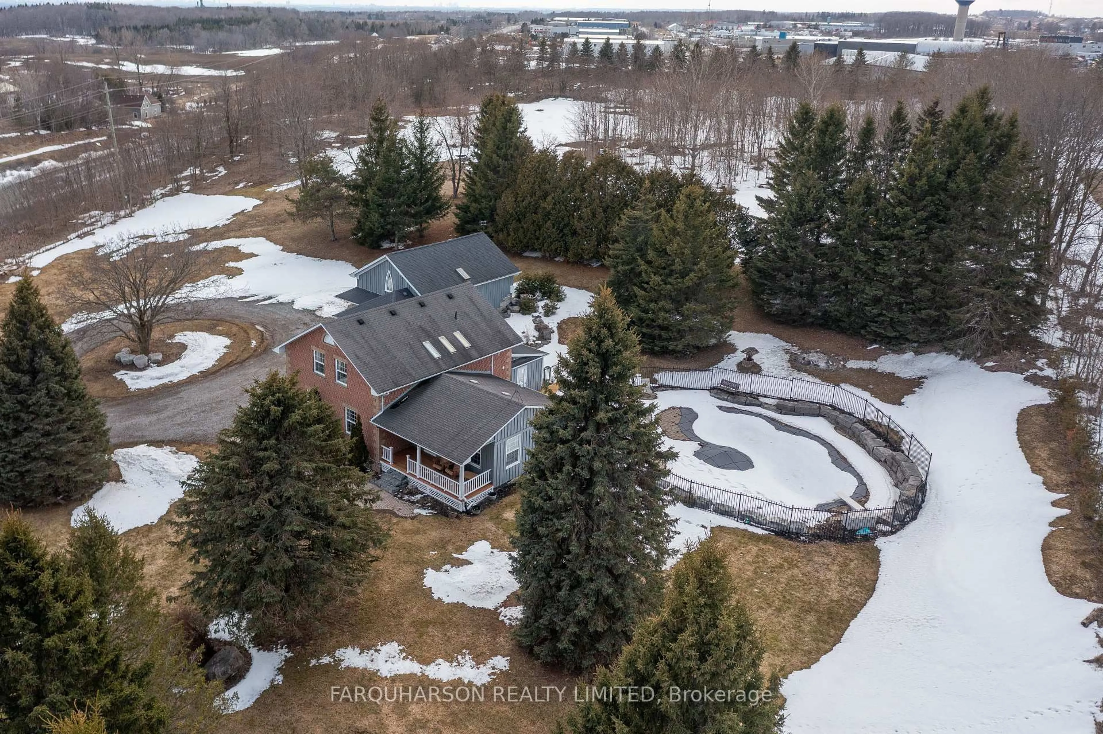 A pic from outside/outdoor area/front of a property/back of a property/a pic from drone, unknown for 3850 Concession 2 Rd, Uxbridge Ontario L9P 0G3