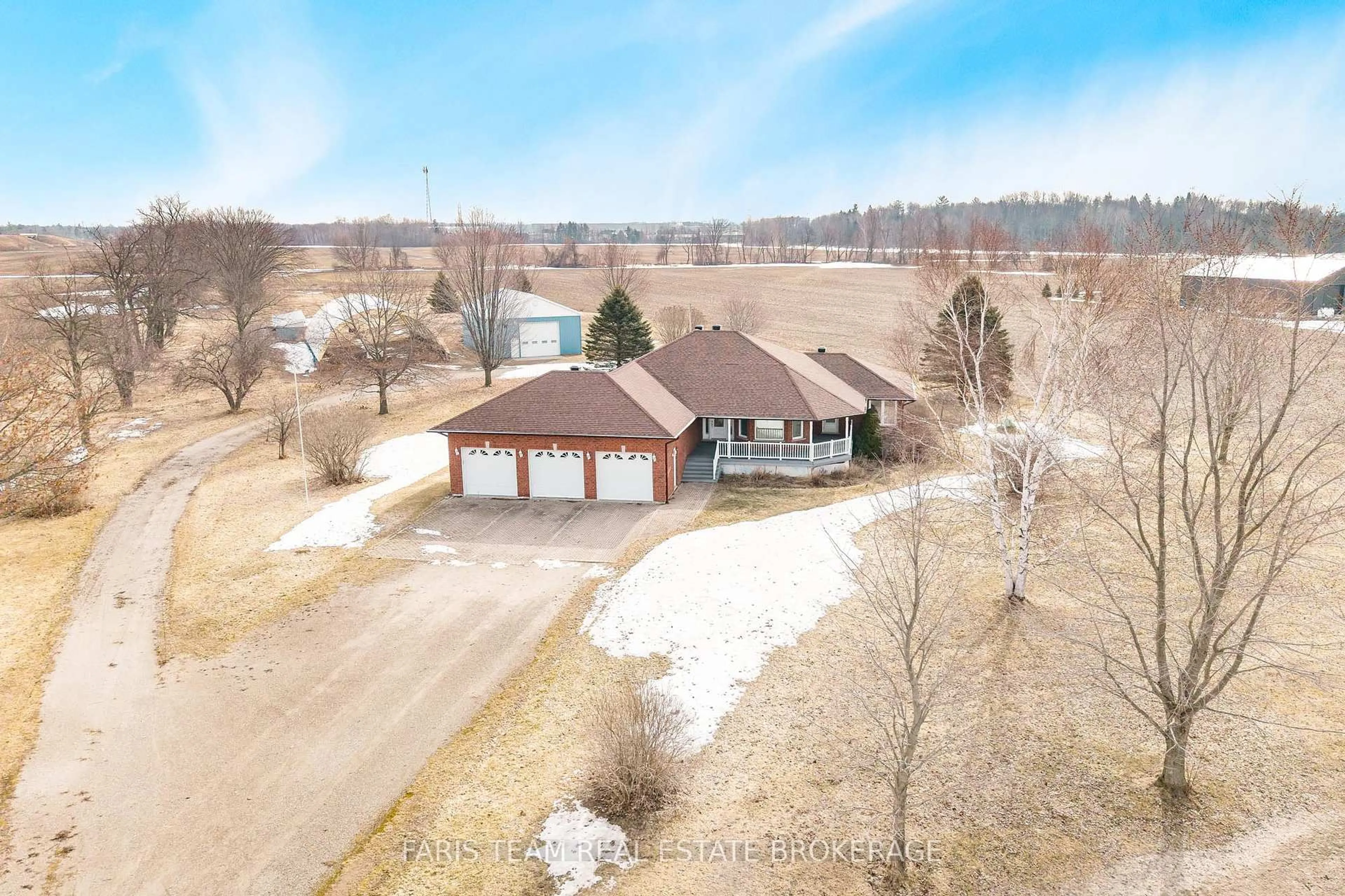 A pic from outside/outdoor area/front of a property/back of a property/a pic from drone, water/lake/river/ocean view for 8949 Smith Rd, Essa Ontario L0M 1T0