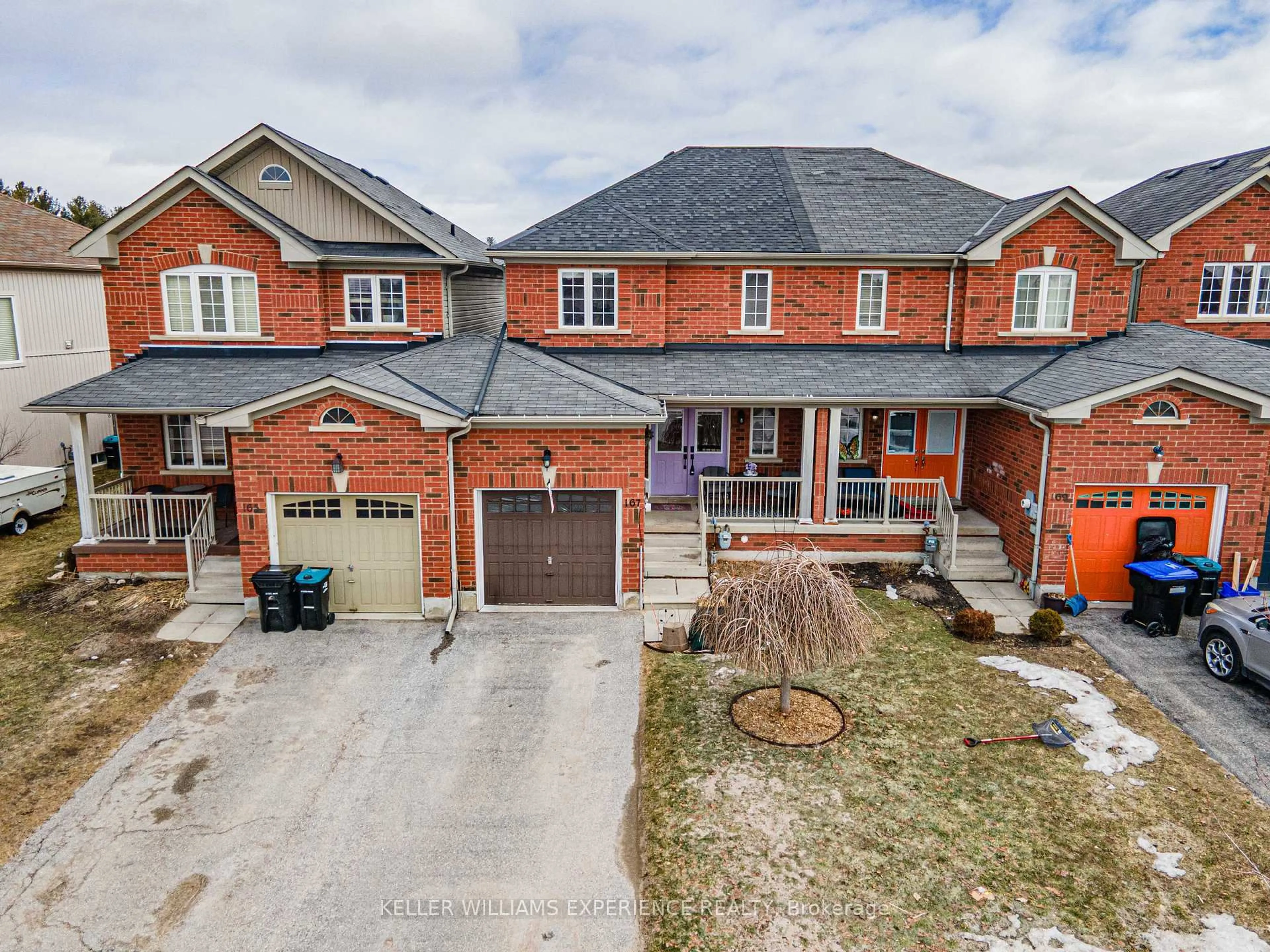 Home with brick exterior material, street for 167 Greenwood Dr, Essa Ontario L3W 0E4