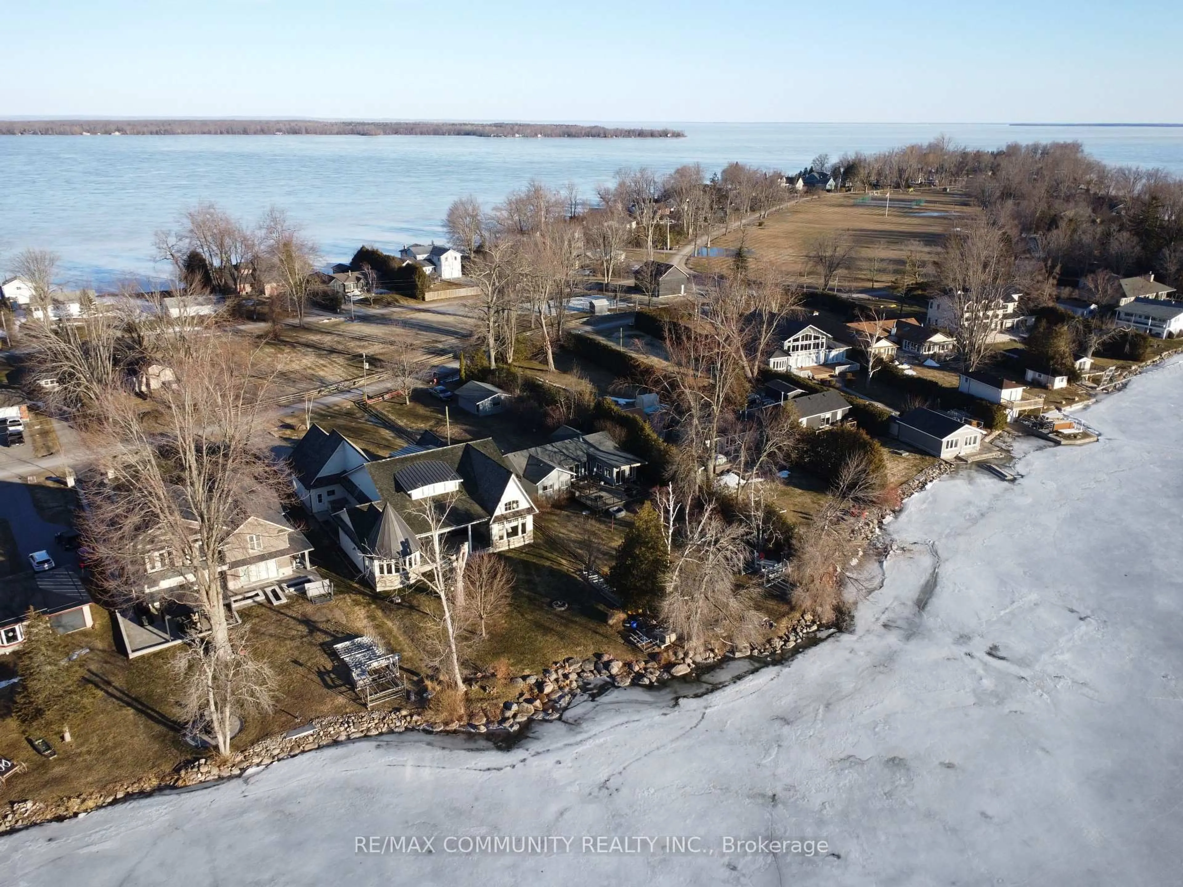 A pic from outside/outdoor area/front of a property/back of a property/a pic from drone, water/lake/river/ocean view for 579 Duclos Point Rd, Georgina Ontario L0E 1N0
