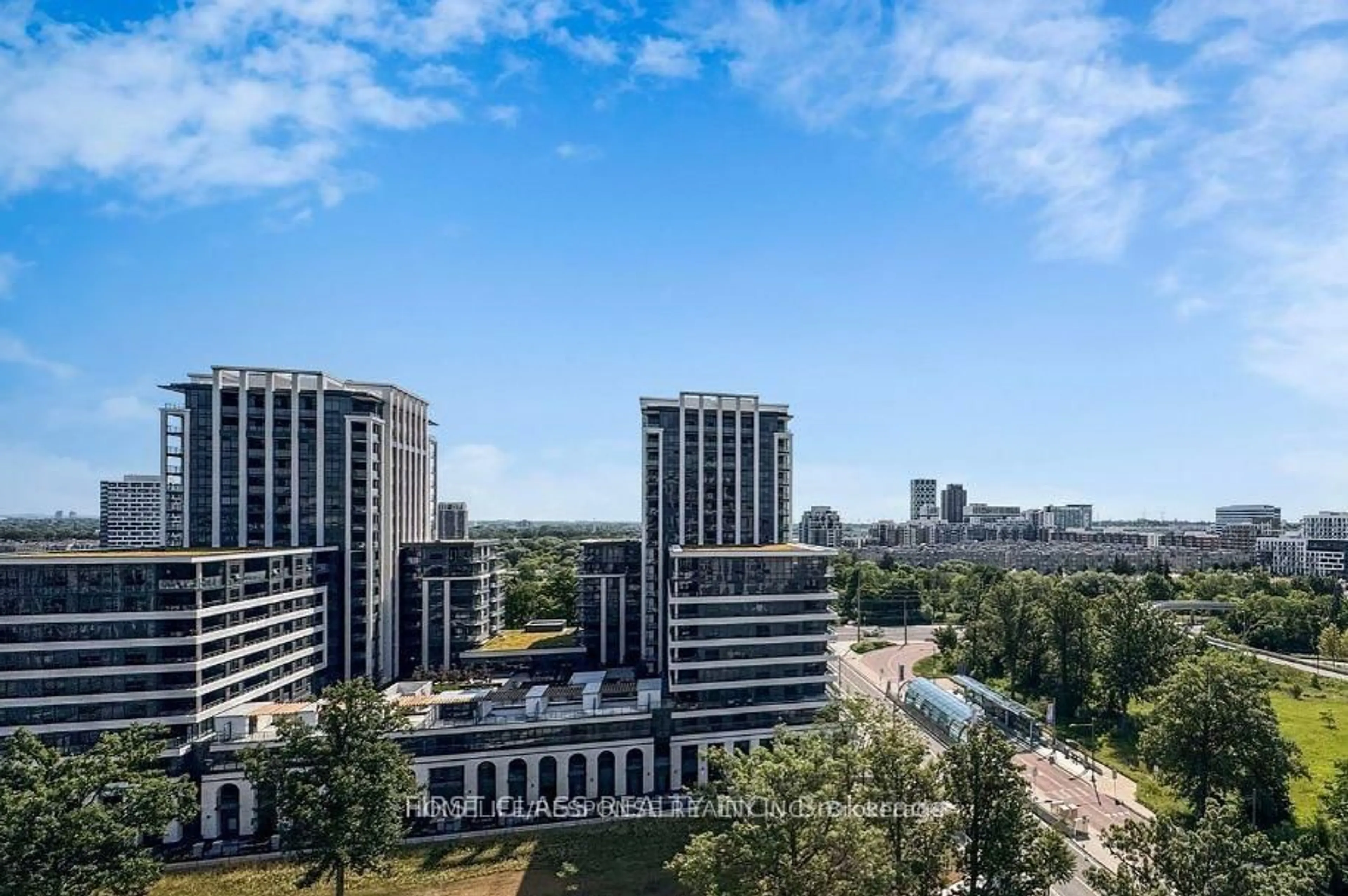 A pic from outside/outdoor area/front of a property/back of a property/a pic from drone, city buildings view from balcony for 38 Cedarland Dr #1111, Markham Ontario L6G 0G7