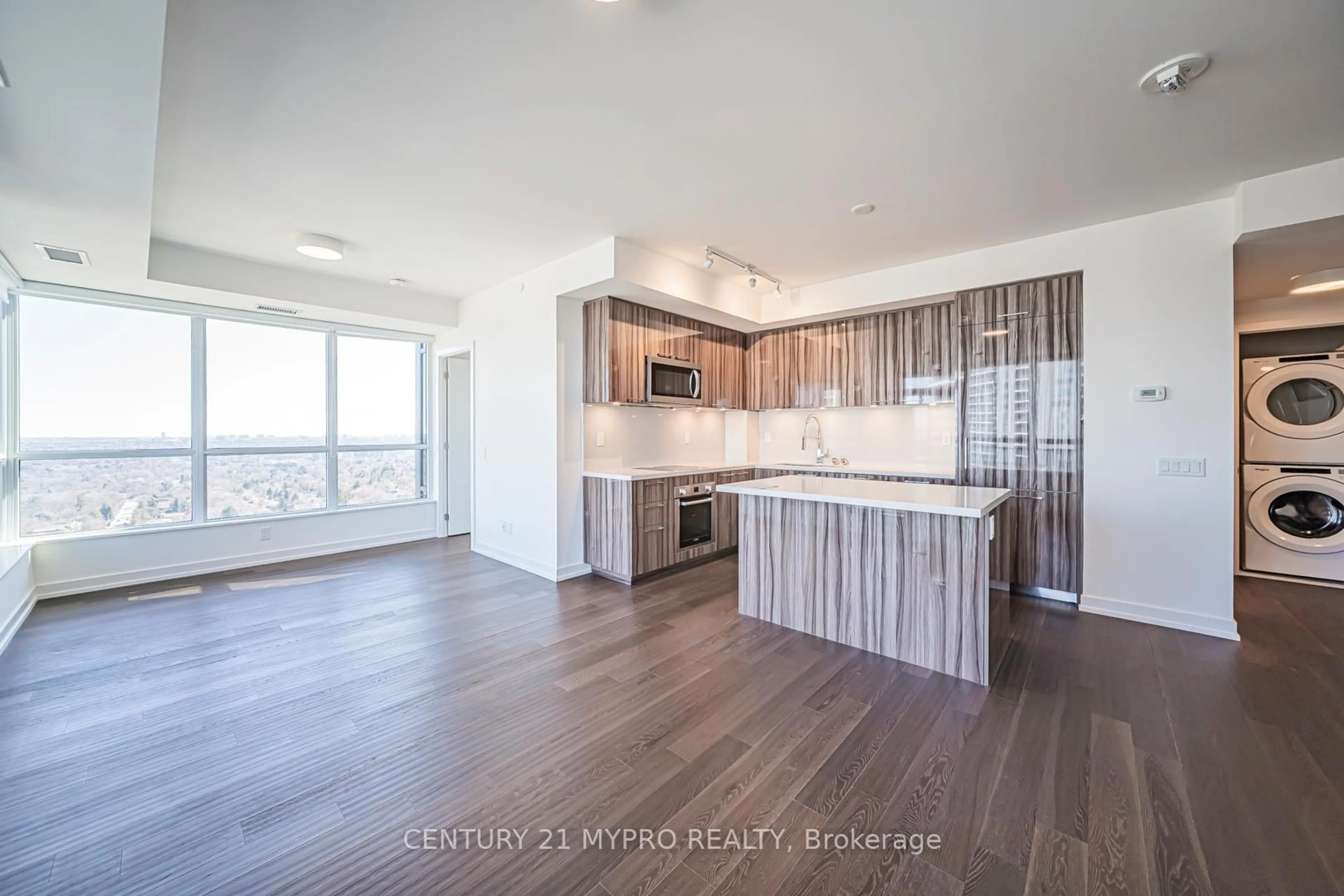 Open concept kitchen, wood/laminate floor for 1 Grandview Ave #2303, Markham Ontario L3T 0G7