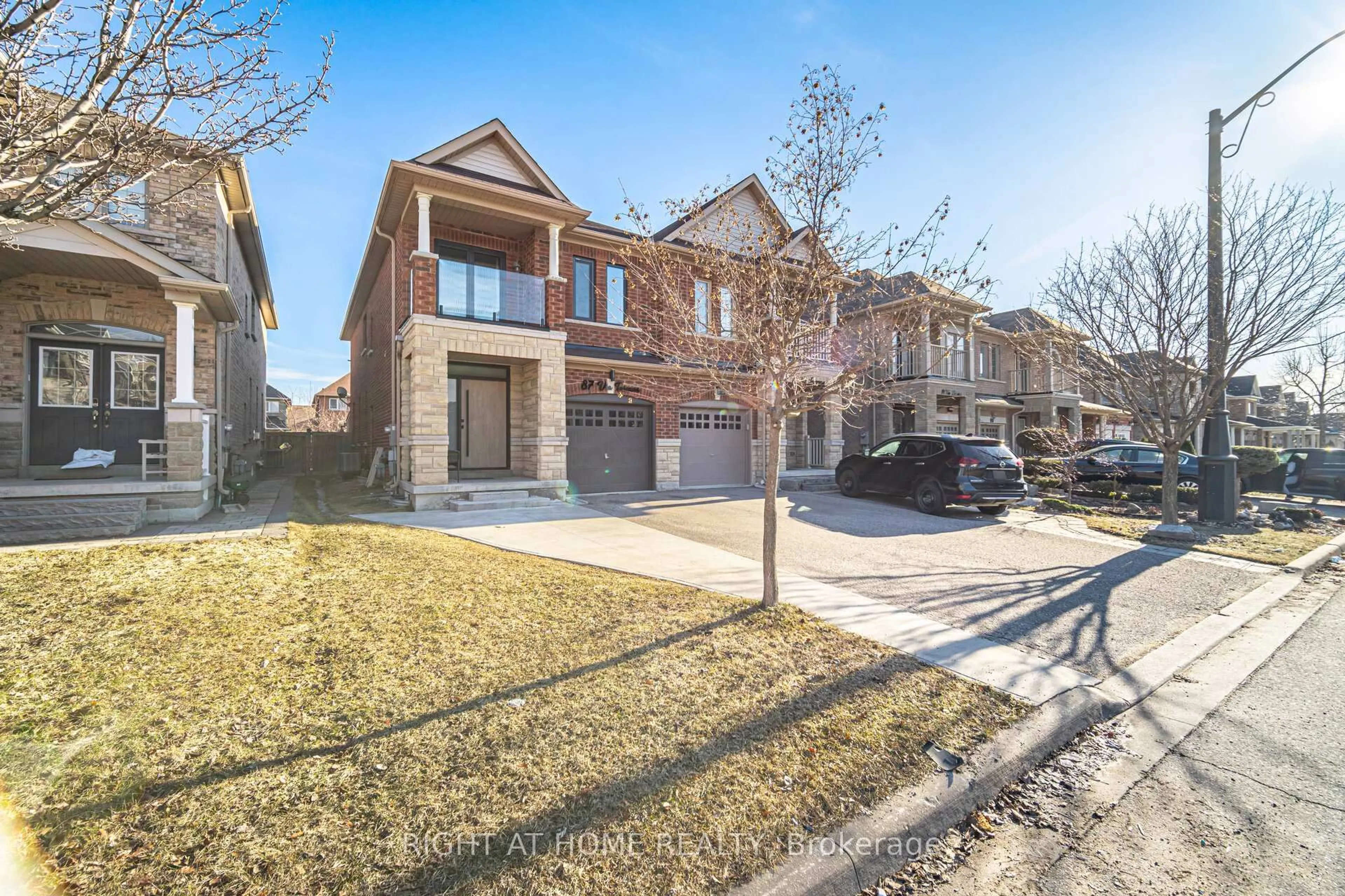 Home with brick exterior material, street for 87 Via Toscana Dr, Vaughan Ontario L4H 3V4