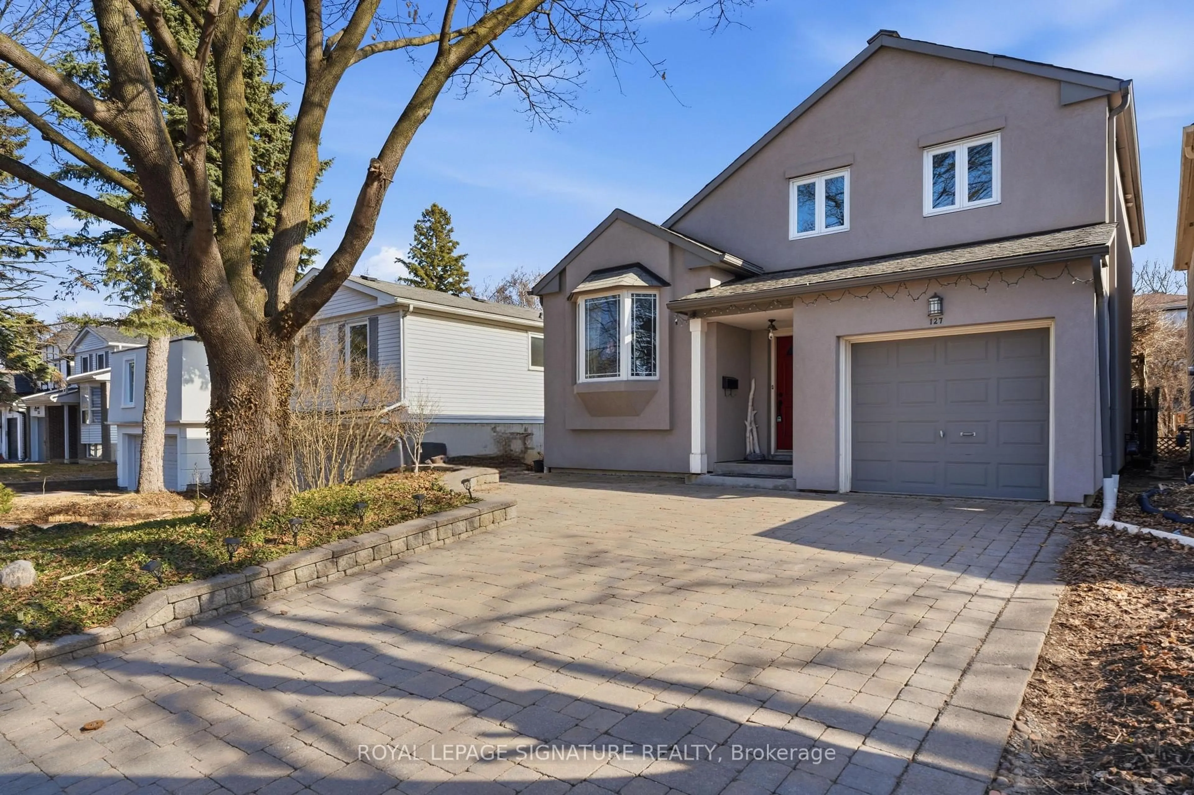 Home with brick exterior material, street for 127 Snowshoe Cres, Markham Ontario L3T 4N1