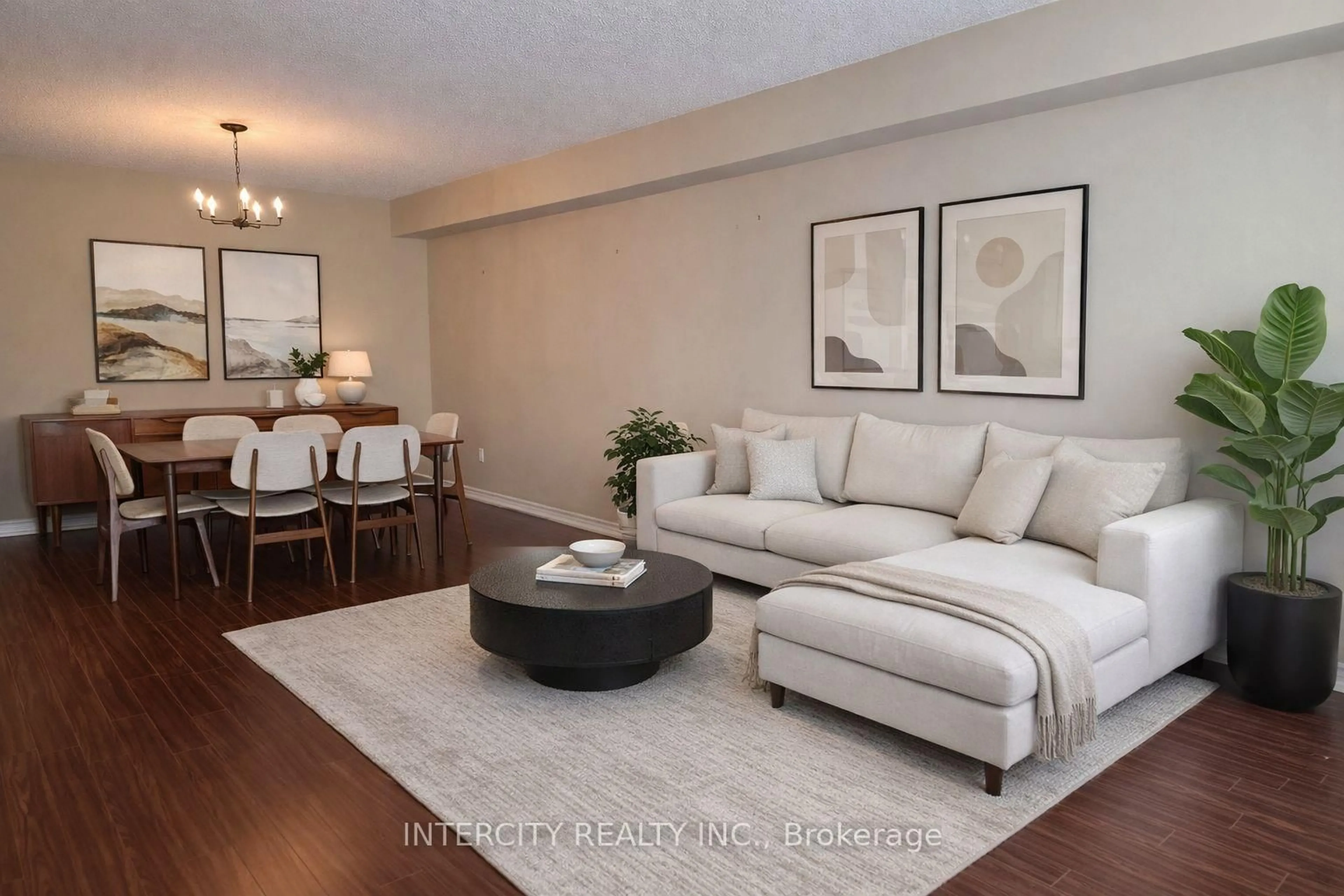 Living room with furniture, wood/laminate floor for 40 Harding Blvd #310, Richmond Hill Ontario L4C 9S5