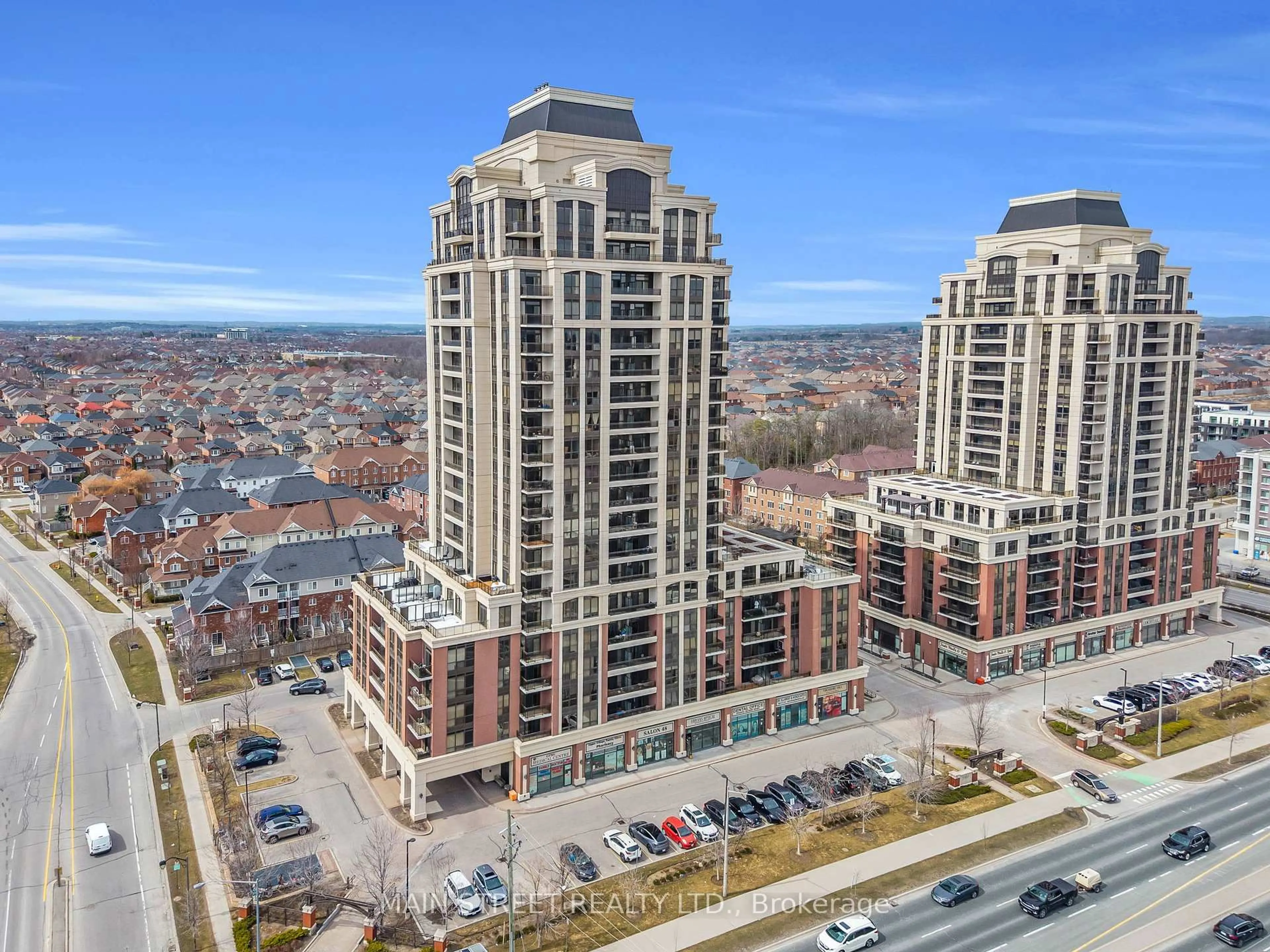 A pic from outside/outdoor area/front of a property/back of a property/a pic from drone, city buildings view from balcony for 9500 Markham Rd #1806, Markham Ontario L6E 0N6