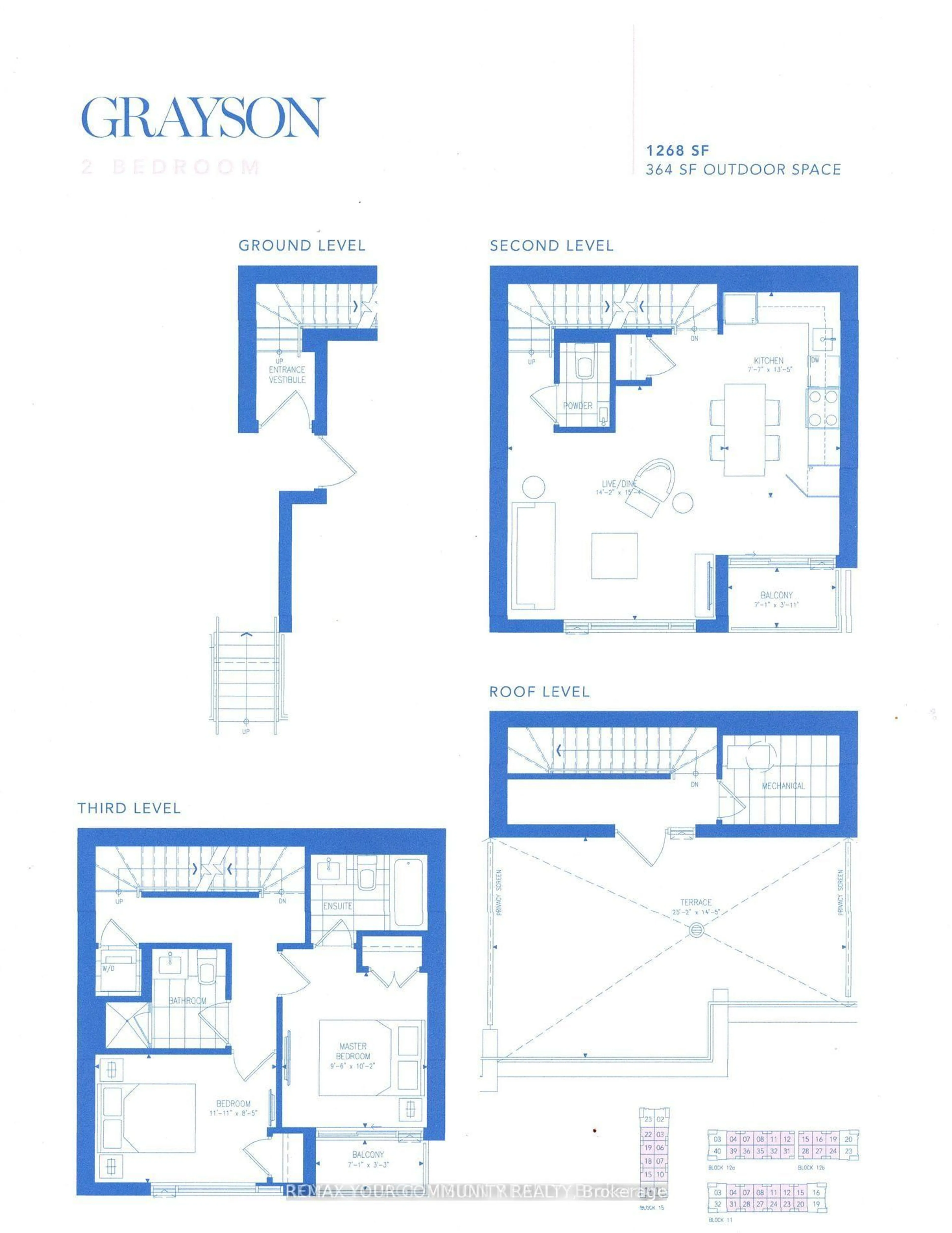 Floor plan for 15 David Eyer Rd #1406, Richmond Hill Ontario L4S 0N2
