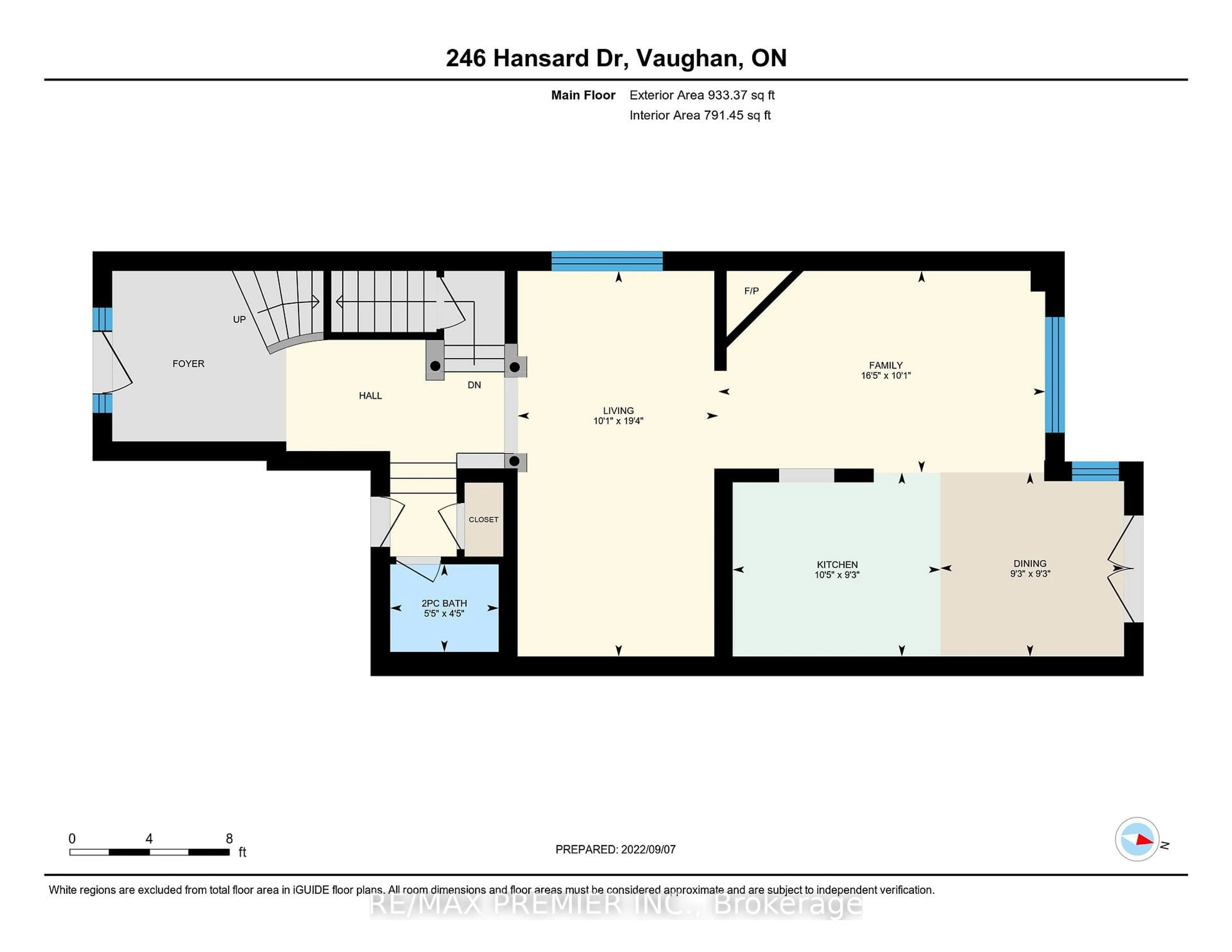 Floor plan for 246 Hansard Dr, Vaughan Ontario L4H 0W1