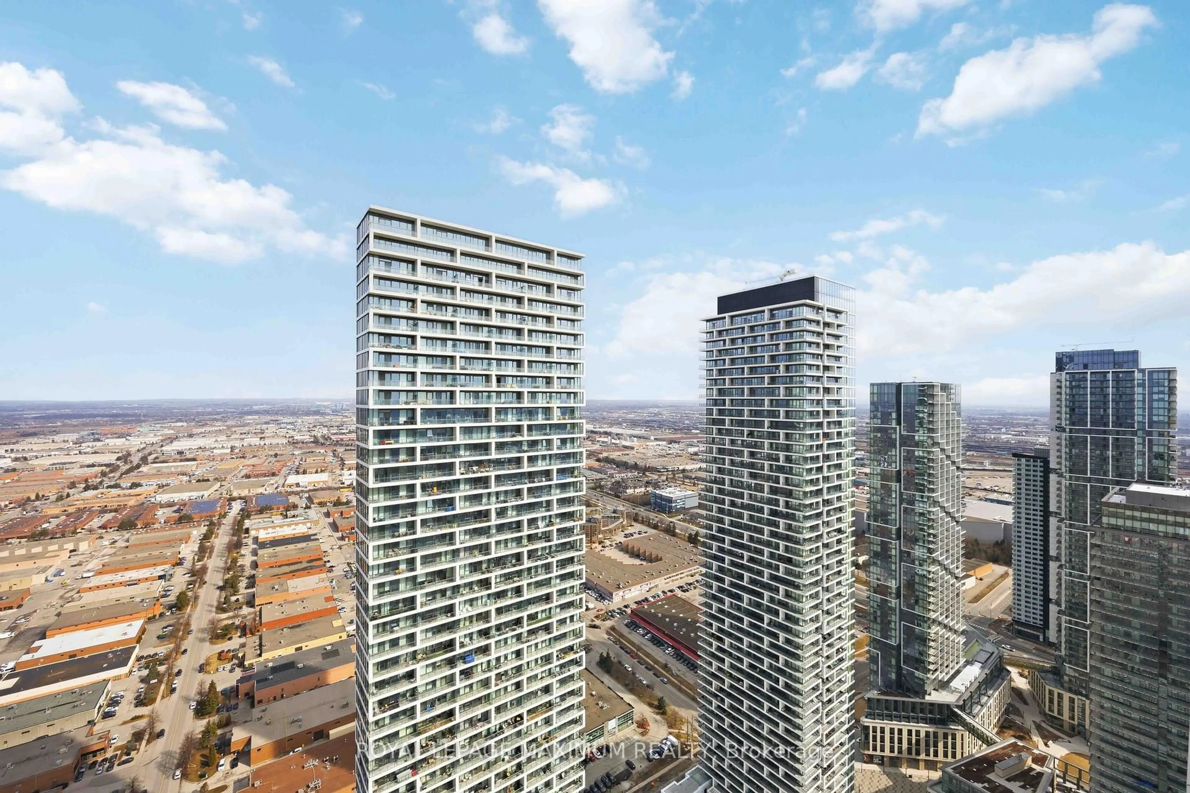 A pic from outside/outdoor area/front of a property/back of a property/a pic from drone, city buildings view from balcony for 5 Buttermill Ave #5512, Vaughan Ontario L4K 0J5