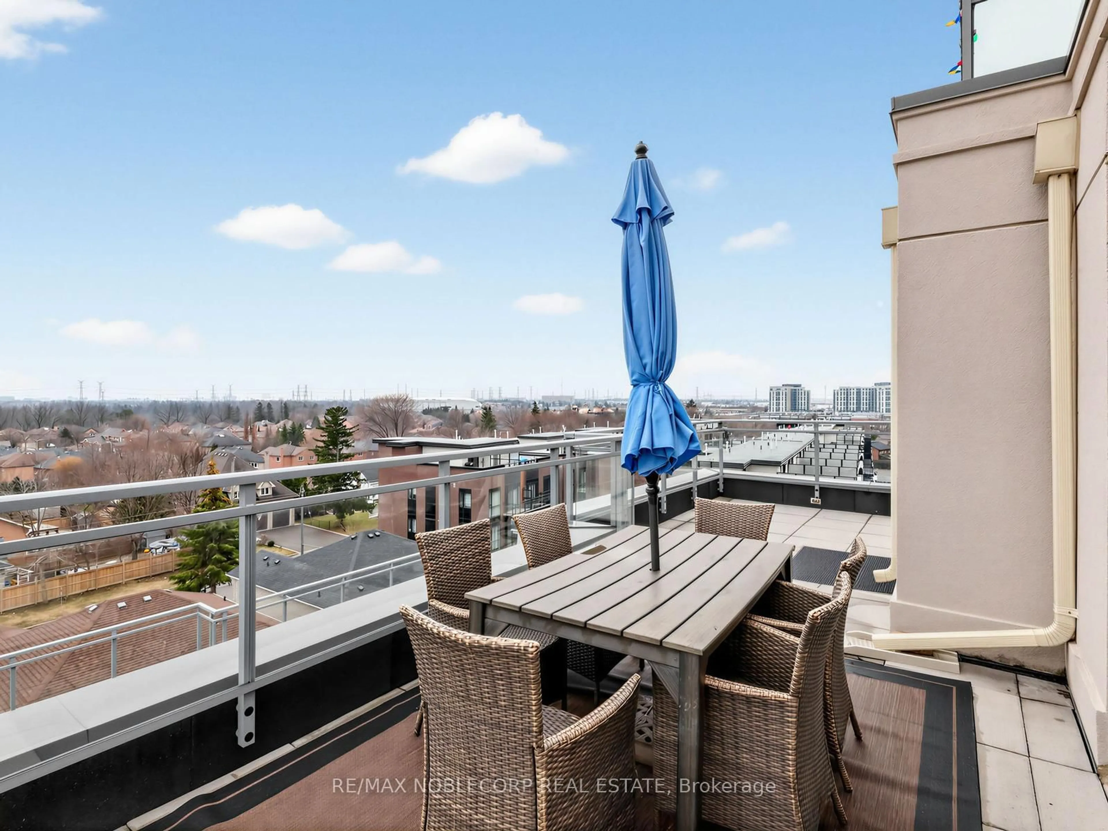 Balcony in the apartment, city buildings view from balcony for 7730 Kipling Ave #610, Vaughan Ontario L4L 1Y9