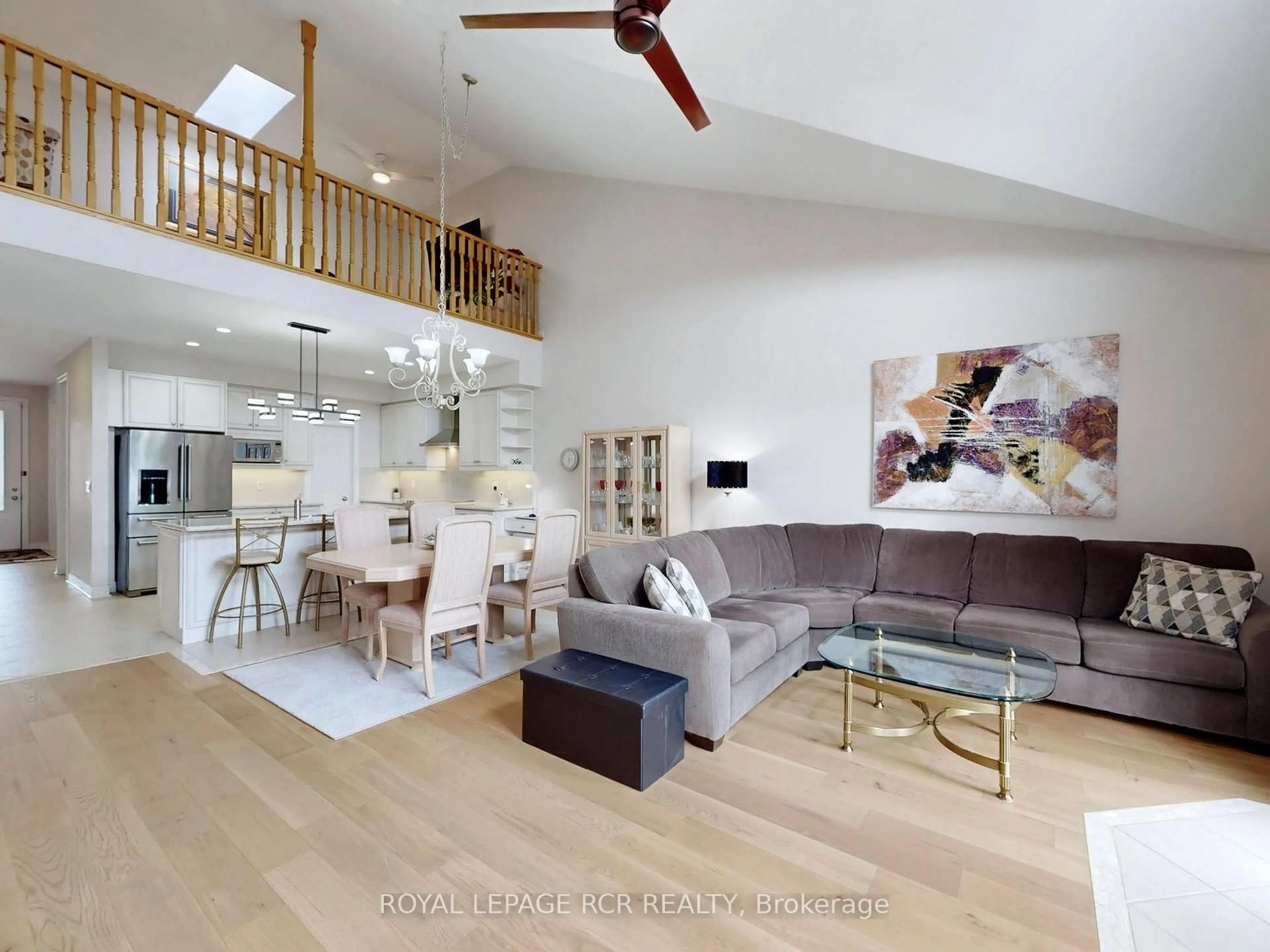 Living room with furniture, wood/laminate floor for 9 Bill Knowles St, Uxbridge Ontario L9P 0E5