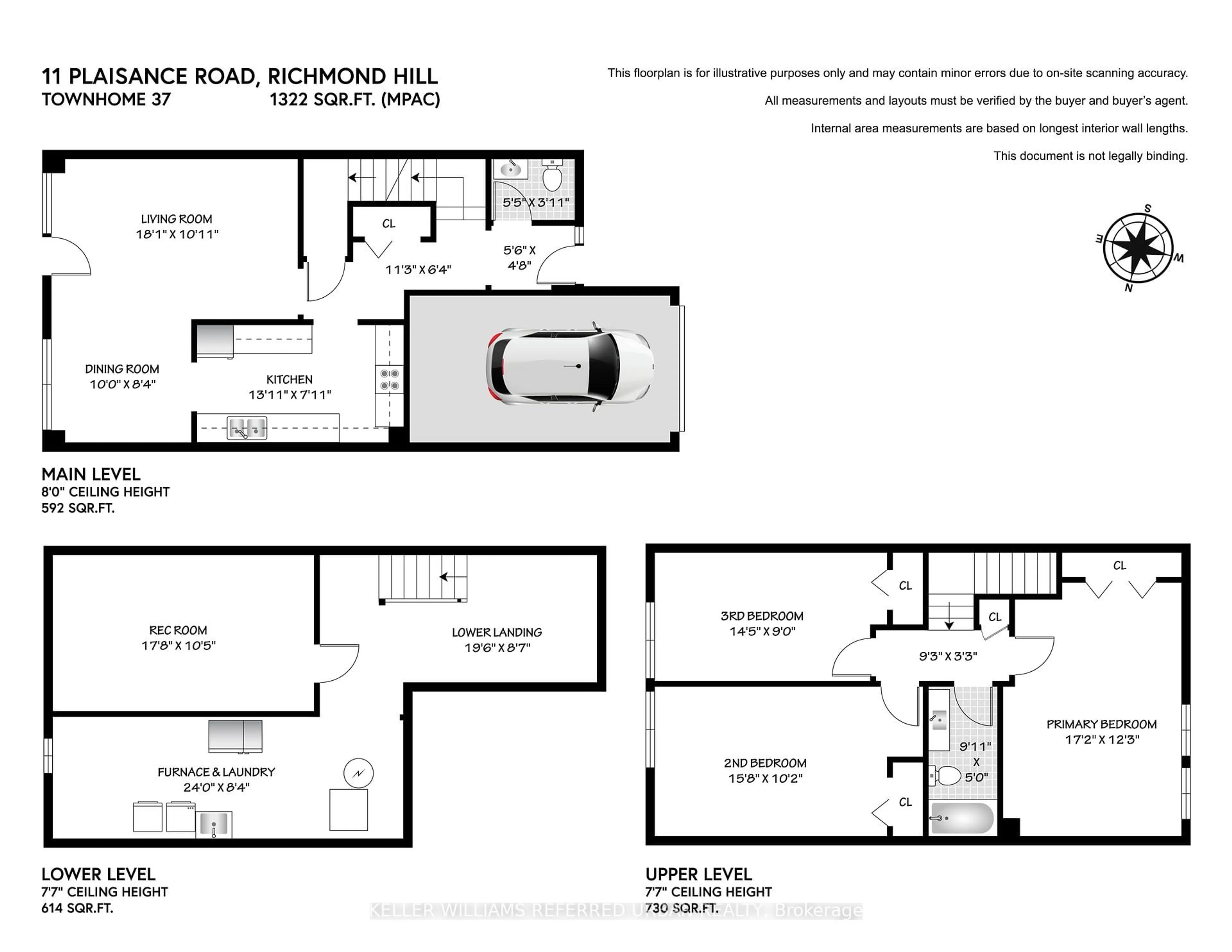 Floor plan for 11 Plaisance Rd #37, Richmond Hill Ontario L4C 5H1