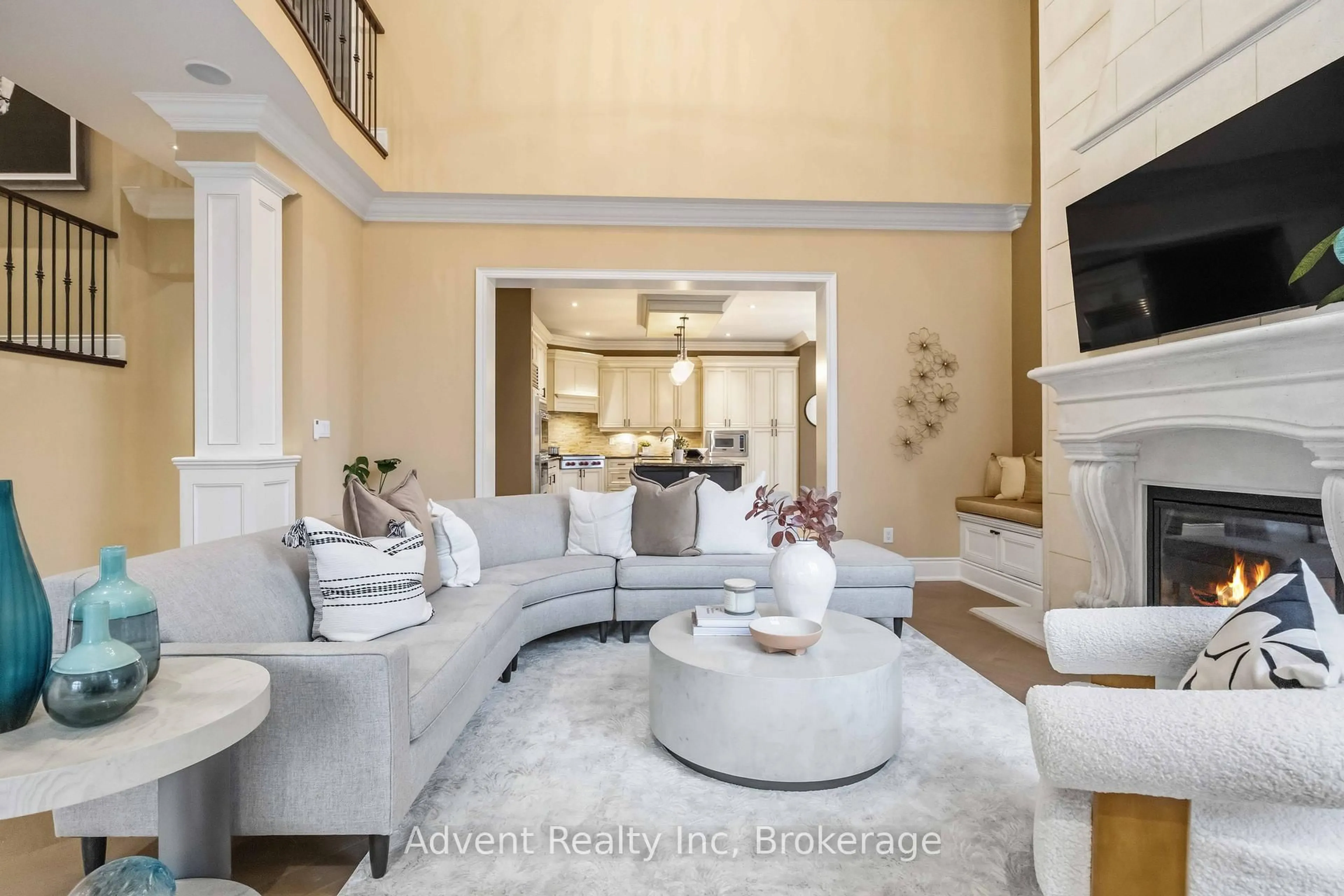 Living room with furniture, ceramic/tile floor for 183 Angus Glen Blvd, Markham Ontario L6C 0K1