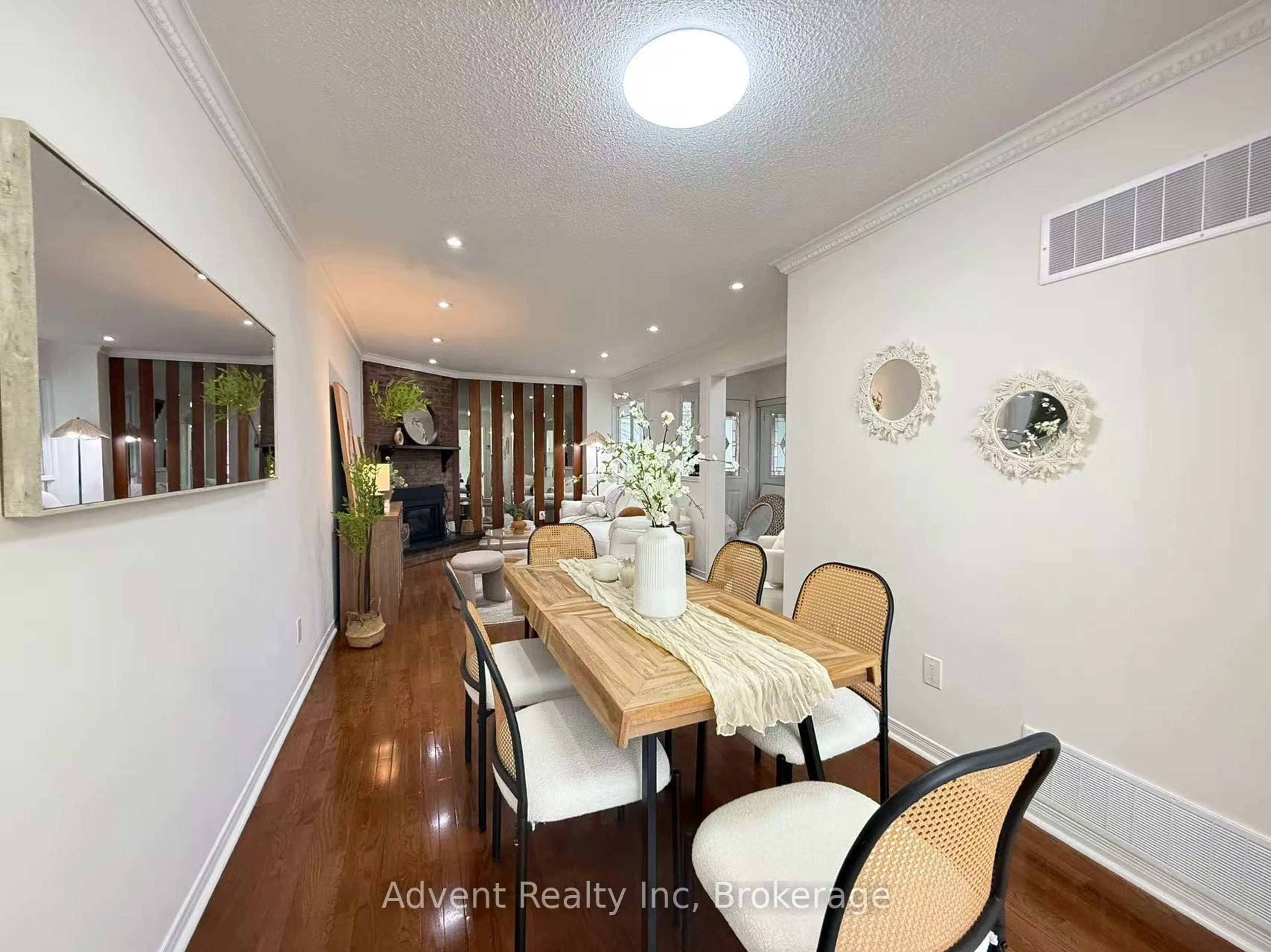 Dining room, wood/laminate floor for 45 Cheeseman Dr, Markham Ontario L3R 3G3