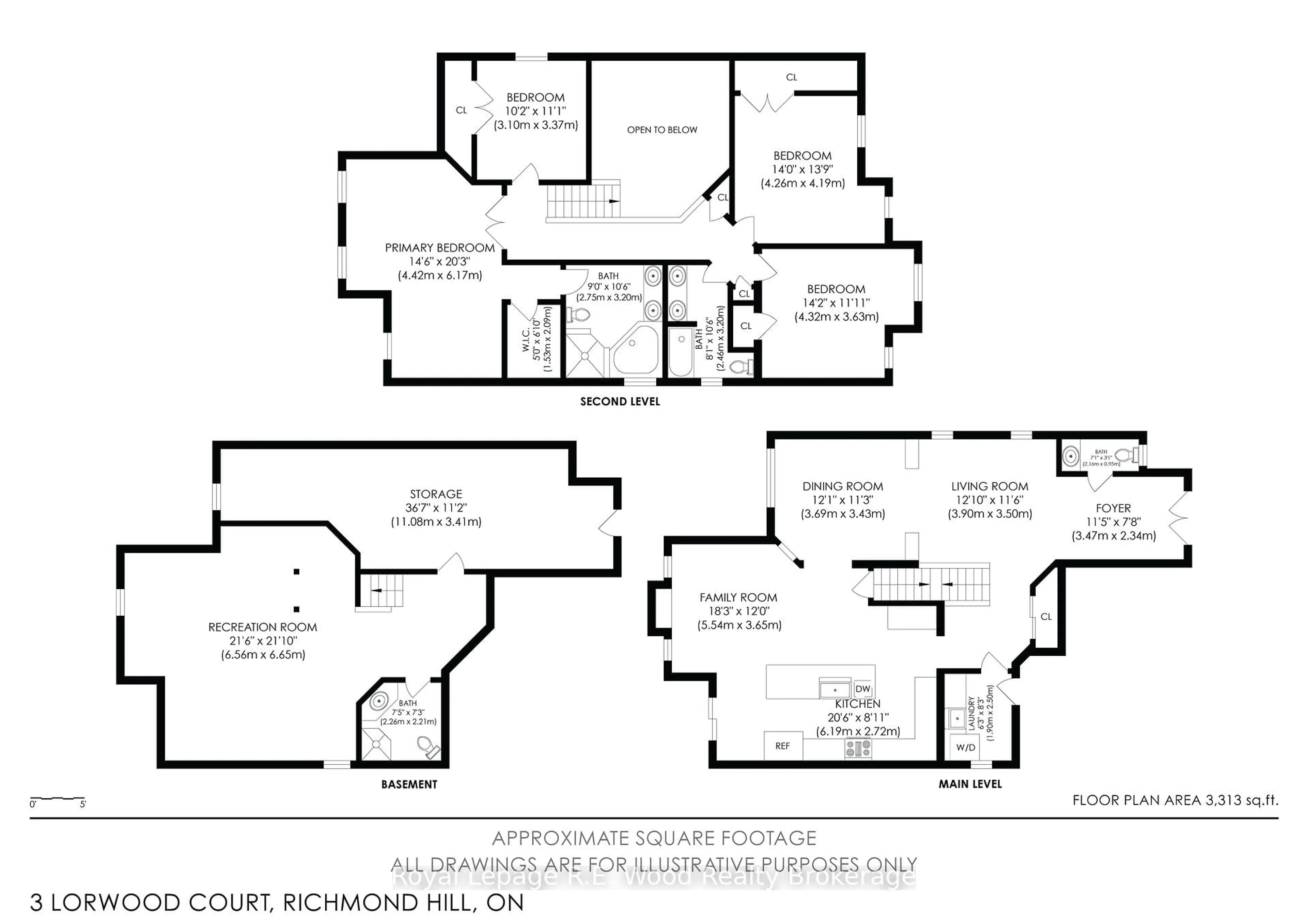 Floor plan for 3 Lorwood Crt, Richmond Hill Ontario L4E 3W3