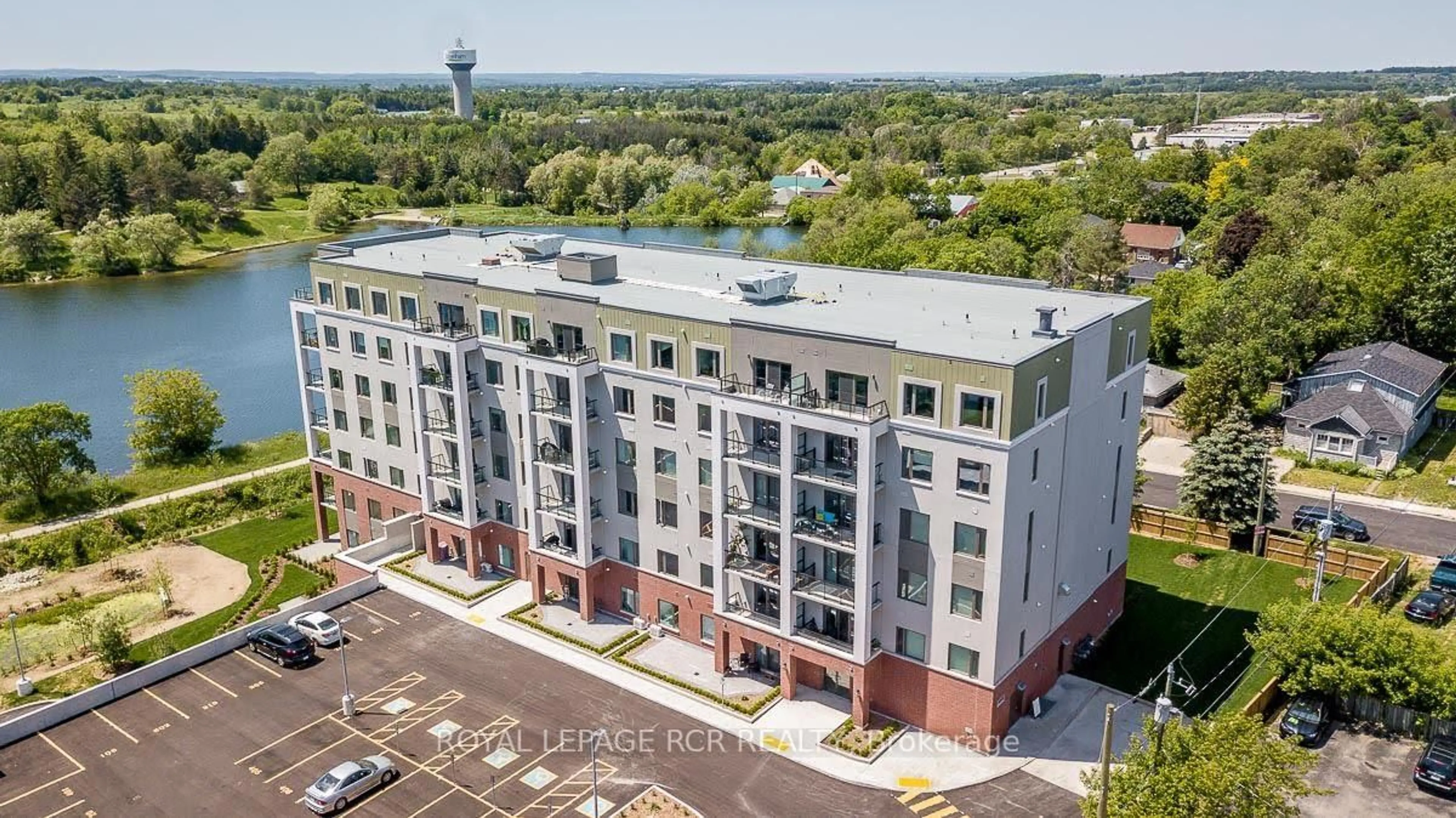 A pic from outside/outdoor area/front of a property/back of a property/a pic from drone, city buildings view from balcony for 64 Queen St #502, New Tecumseth Ontario L0G 1W0