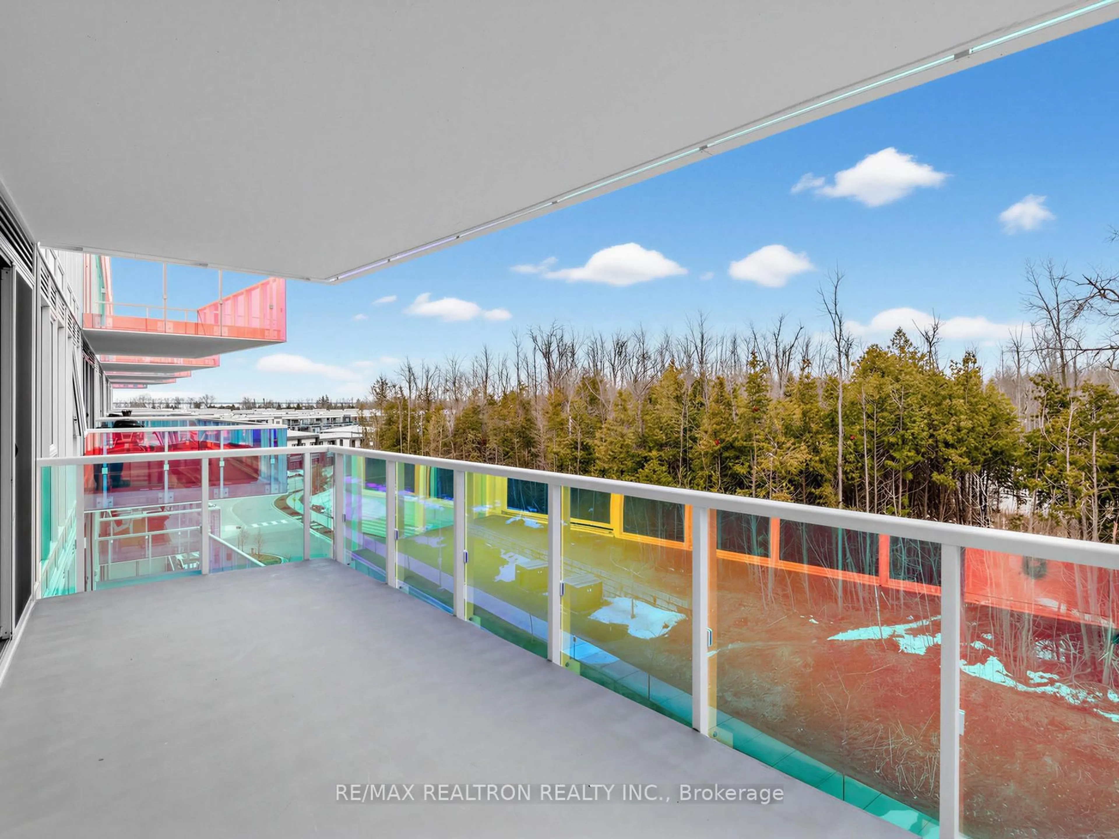 Balcony in the apartment, city buildings view from balcony for 333 Sunseeker Ave #515, Innisfil Ontario L9R 0R6