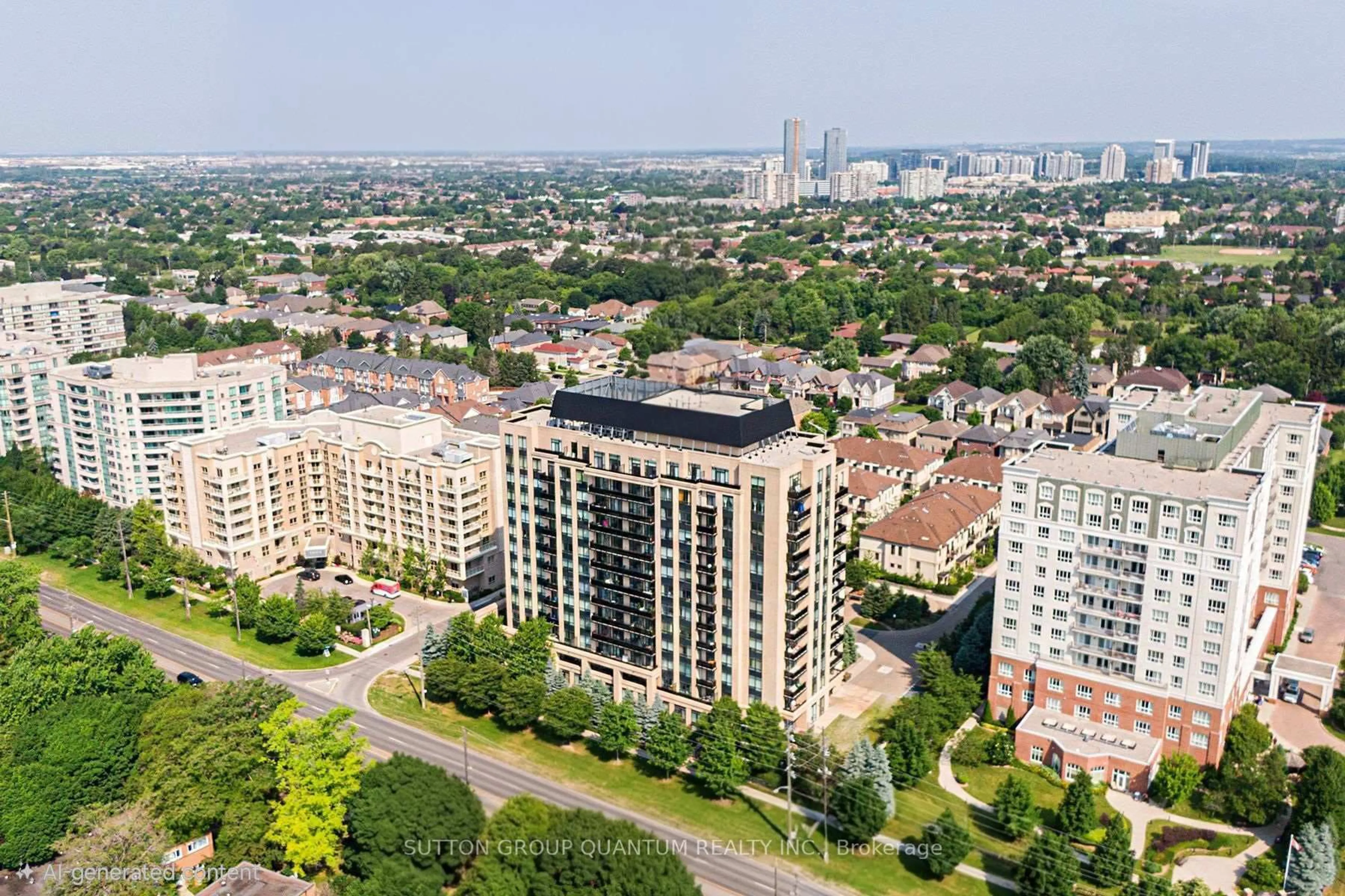 A pic from outside/outdoor area/front of a property/back of a property/a pic from drone, city buildings view from balcony for 520 Steeles Ave #205, Vaughan Ontario L4J 0H2