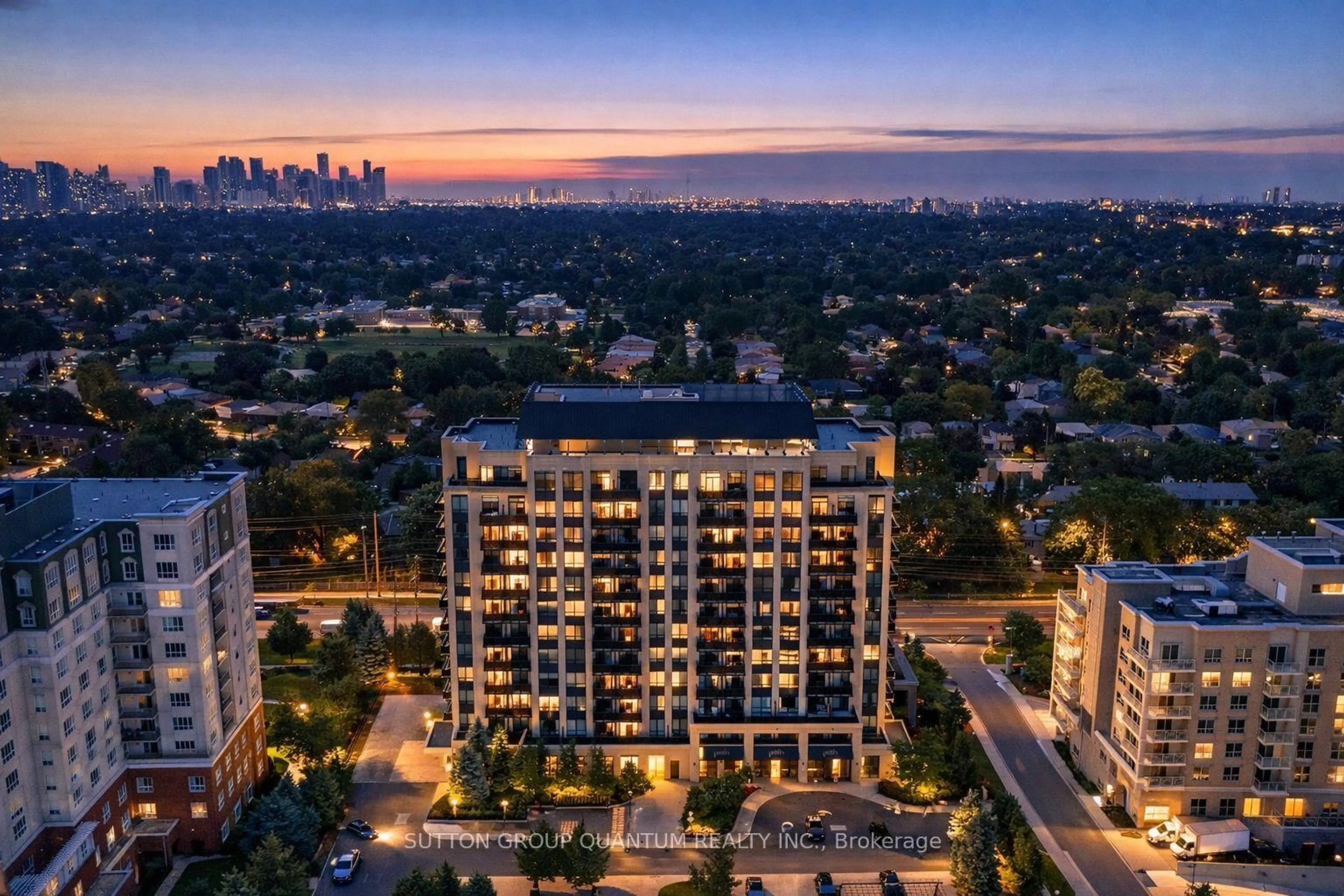 A pic from outside/outdoor area/front of a property/back of a property/a pic from drone, city buildings view from balcony for 520 Steeles Ave #205, Vaughan Ontario L4J 0H2