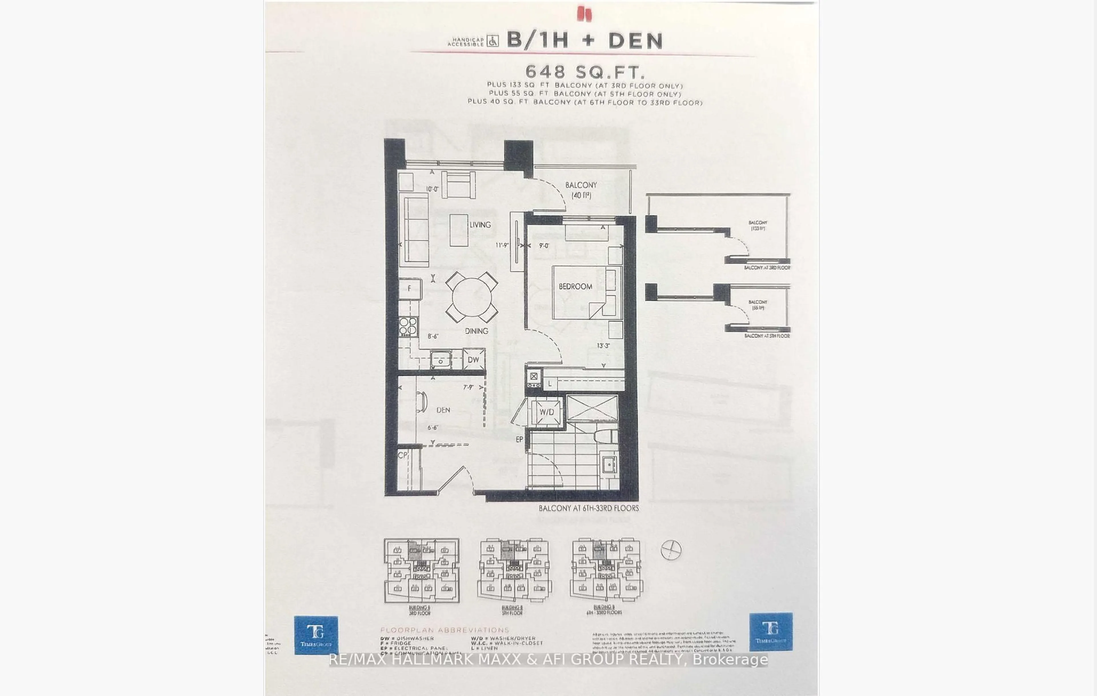 Floor plan for 38 Gandhi Lane #2615, Markham Ontario L3T 0G9
