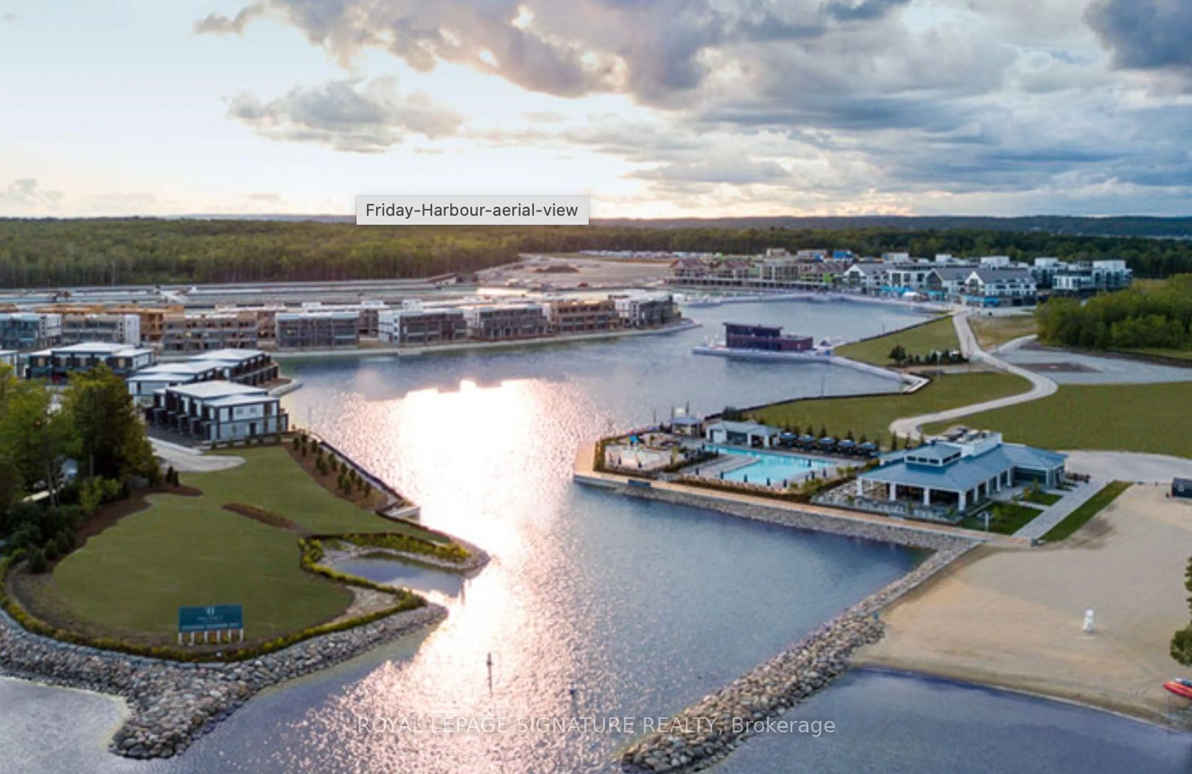 A pic from outside/outdoor area/front of a property/back of a property/a pic from drone, water/lake/river/ocean view for 415 Sea Ray Ave #207, Innisfil Ontario L9S 0R5