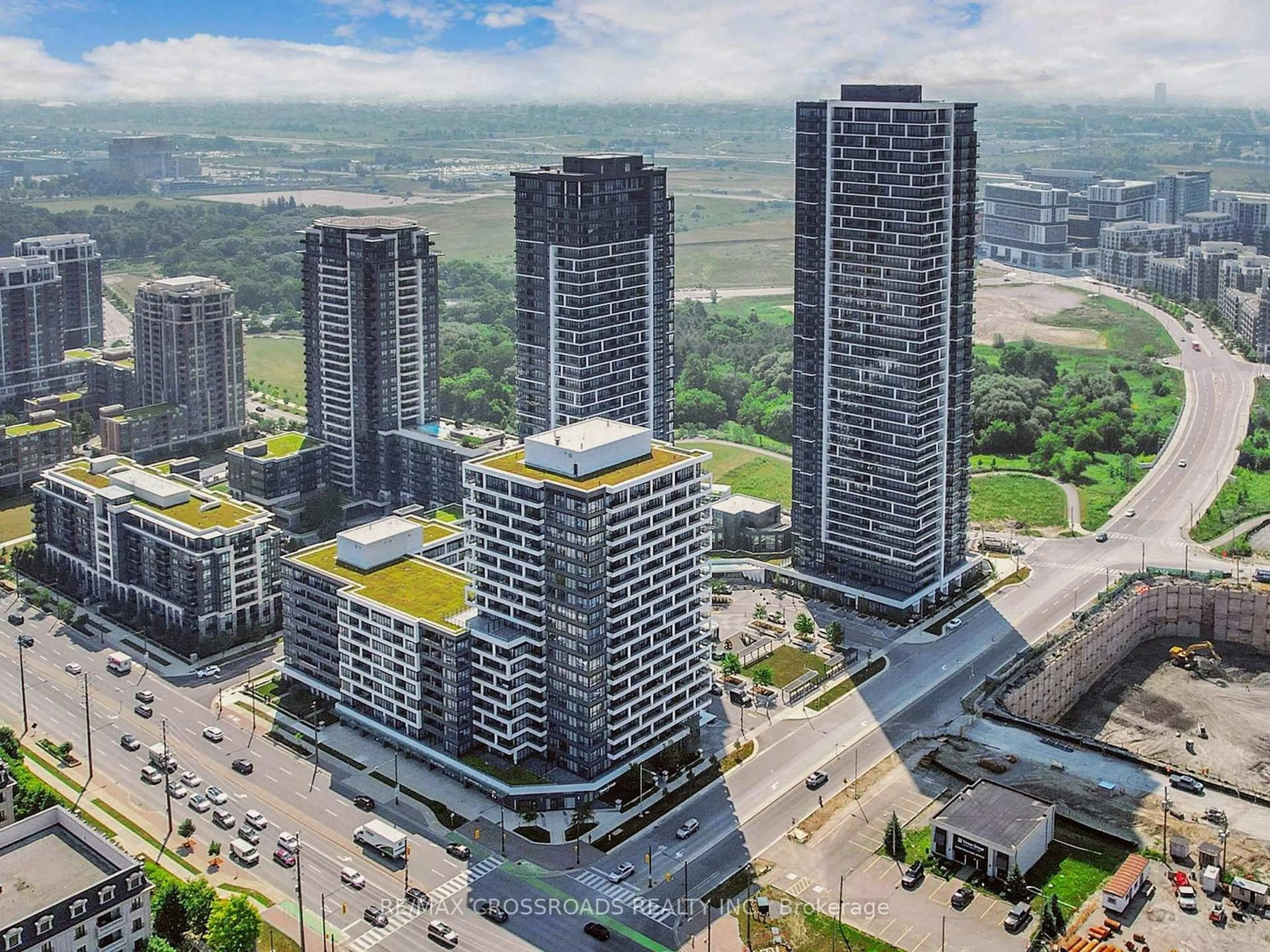 A pic from outside/outdoor area/front of a property/back of a property/a pic from drone, city buildings view from balcony for 38 WATER WALK Dr #1710, Markham Ontario L3R 6M8