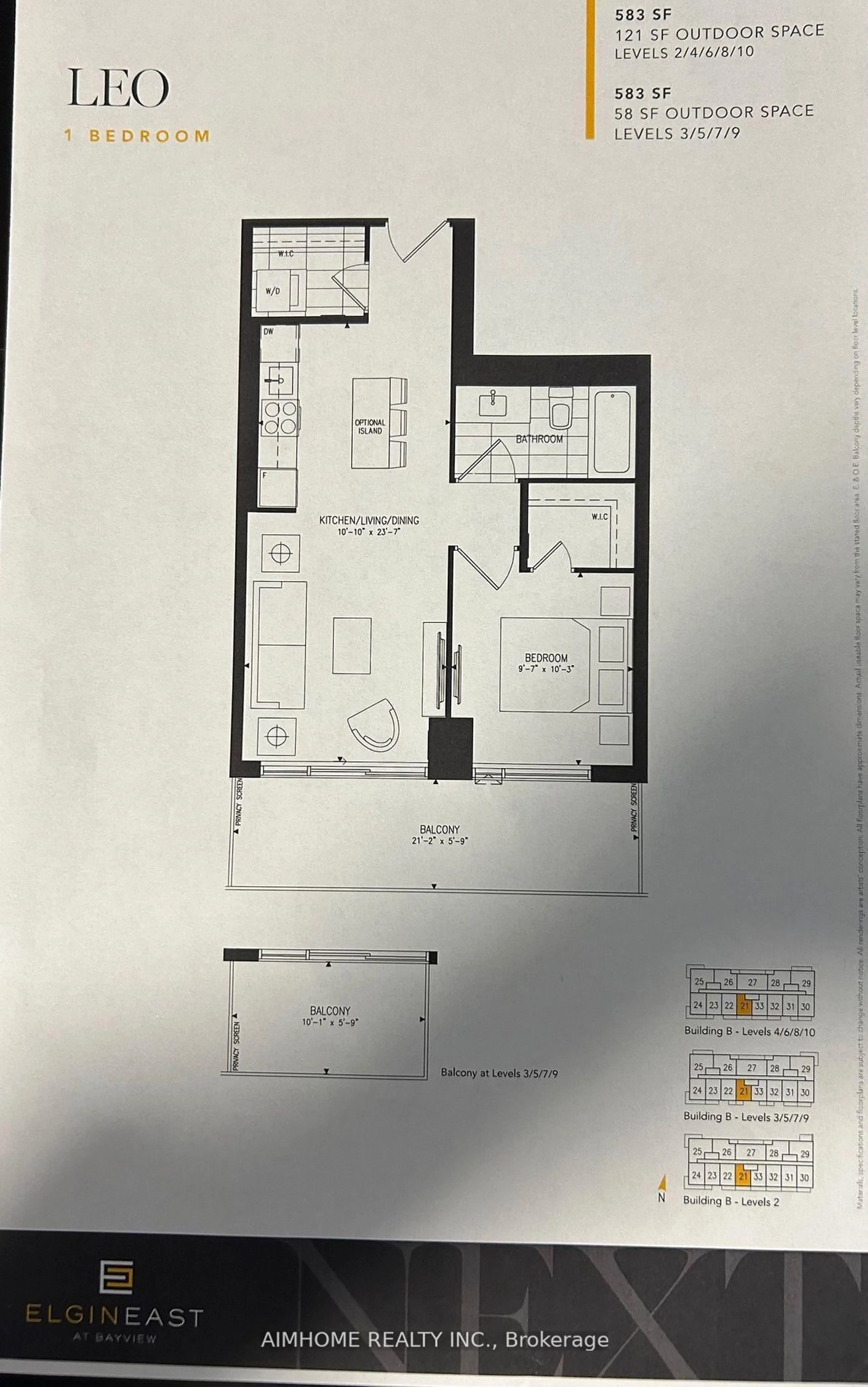 Floor plan for 2 David Eyer Rd #621, Richmond Hill Ontario L4S 0N6