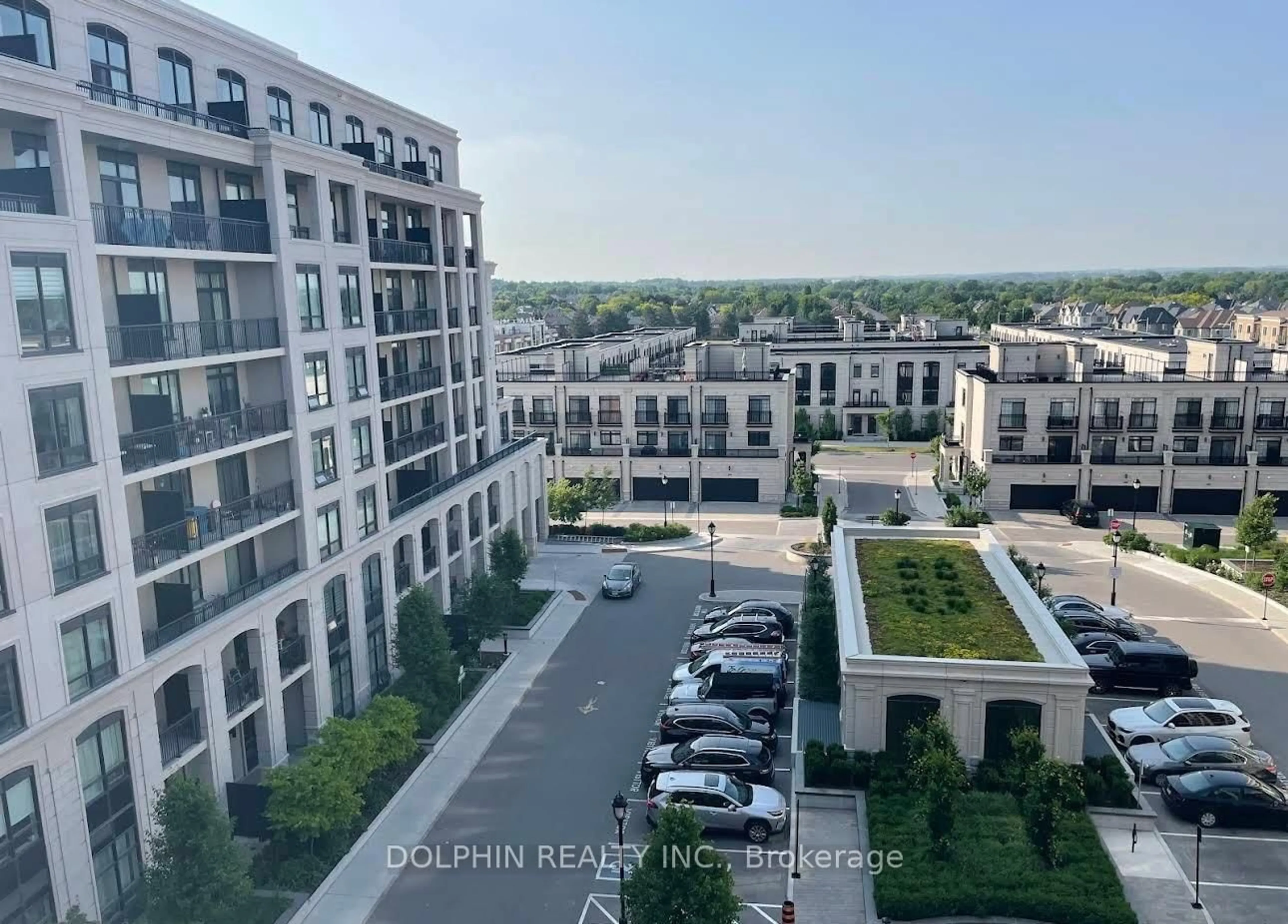 A pic from outside/outdoor area/front of a property/back of a property/a pic from drone, city buildings view from balcony for 278 Buchanan Dr #309E, Markham Ontario L3R 6J1