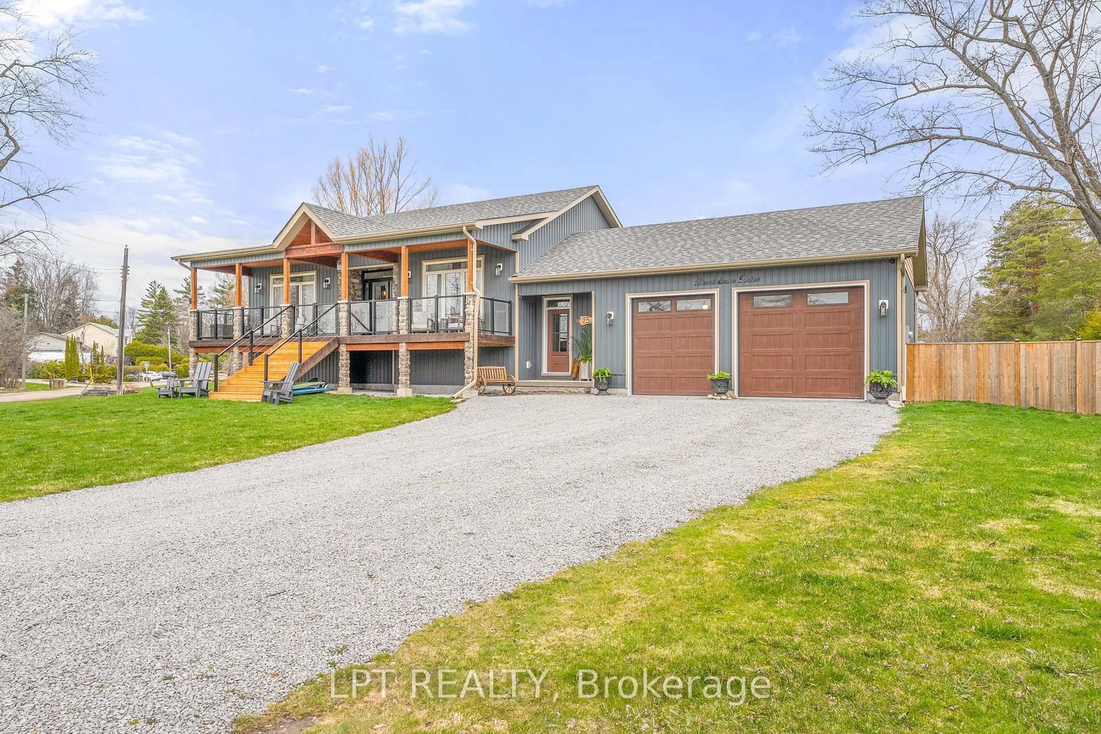 A pic from outside/outdoor area/front of a property/back of a property/a pic from drone, water/lake/river/ocean view for 23 Dunkelman Dr, Georgina Ontario L4P 3C8