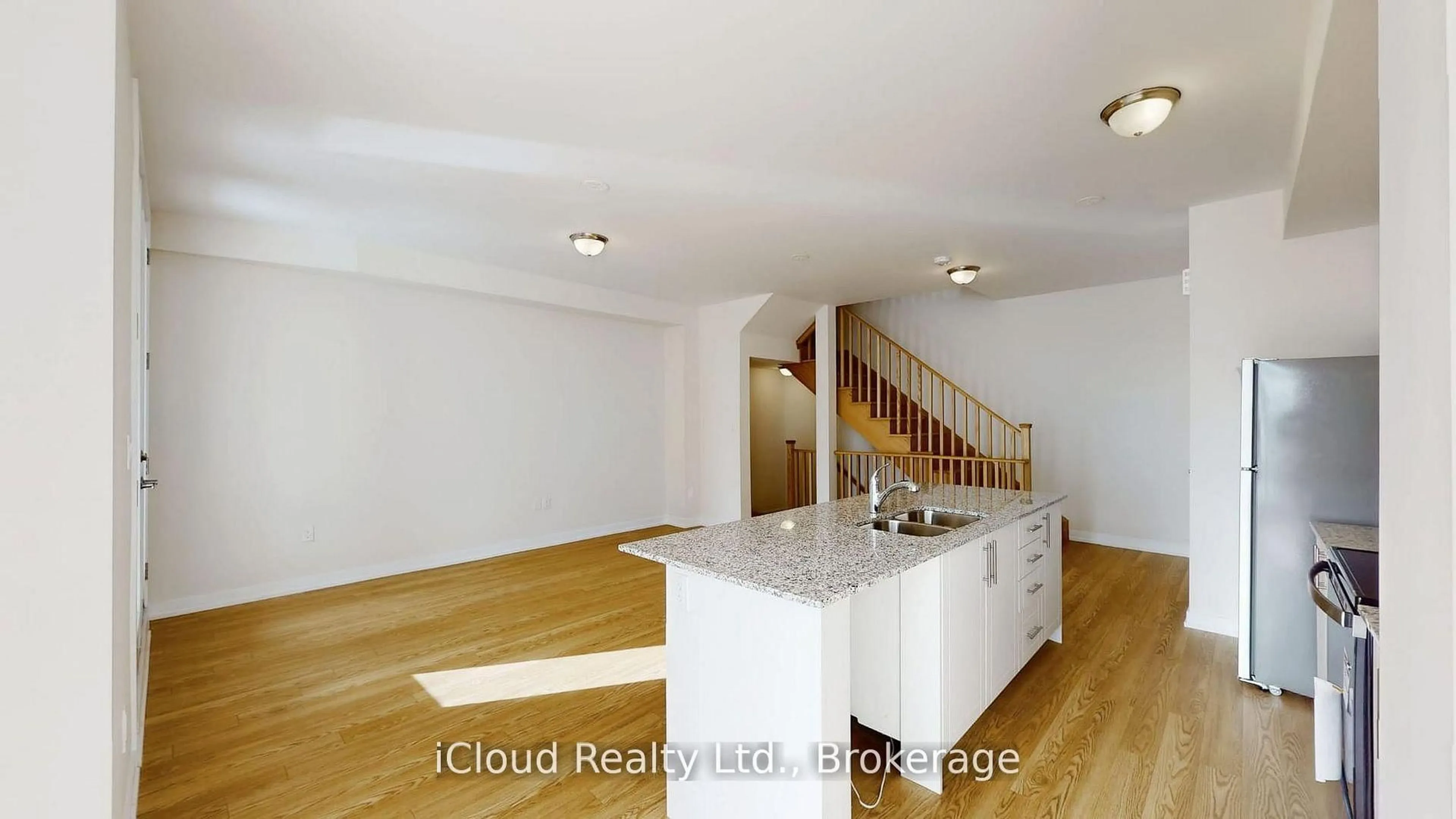 Open concept kitchen, wood/laminate floor for 38 Dandara Gate, Vaughan Ontario L4L 0M6
