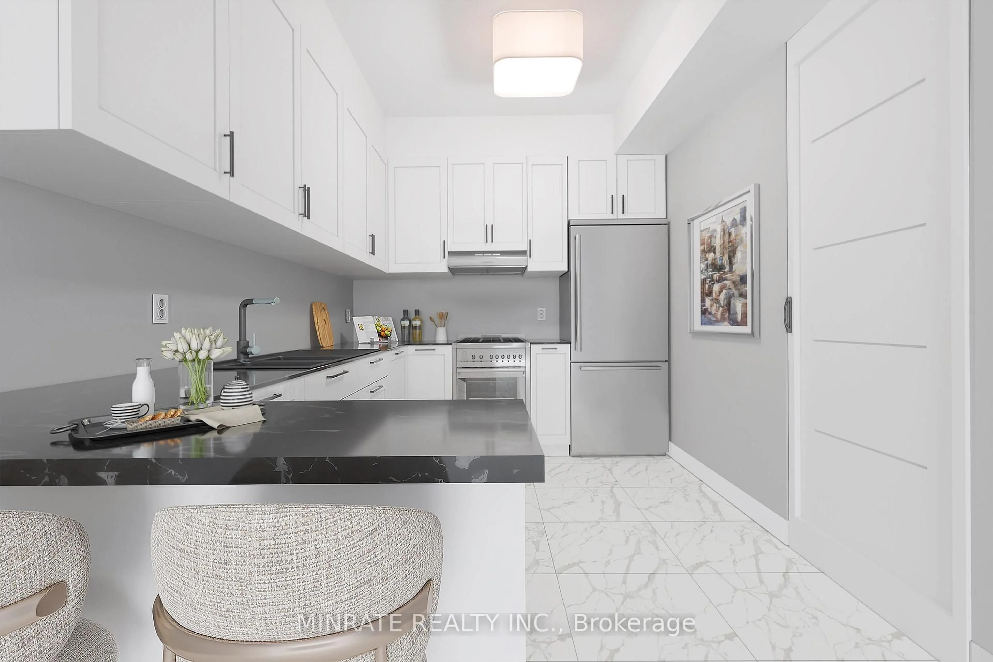 Contemporary kitchen, ceramic/tile floor for 340 Capella St, Newmarket Ontario L3X 0L7