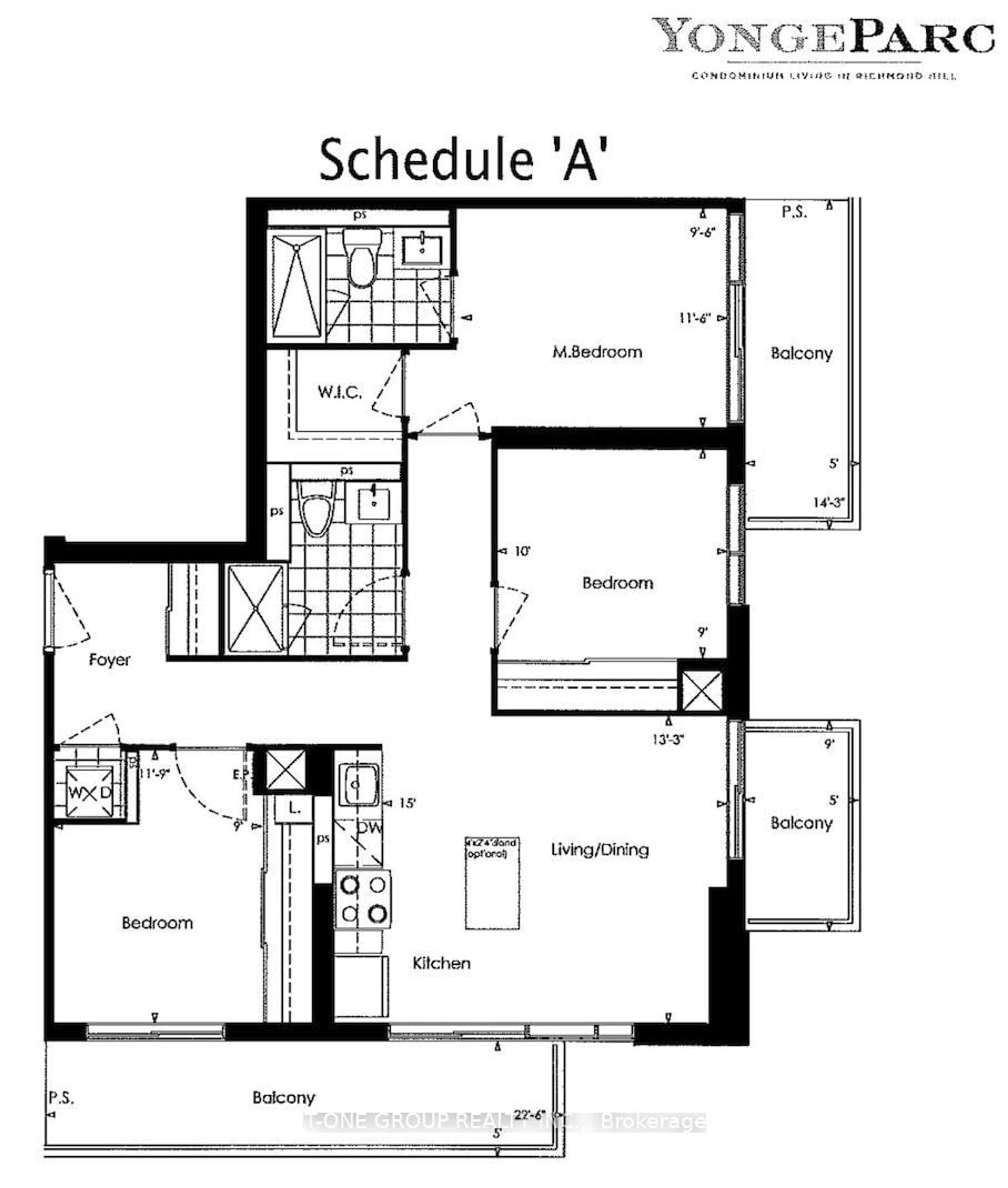 Floor plan for 85 Oneida Cres #1514, Richmond Hill Ontario L4B 0H4