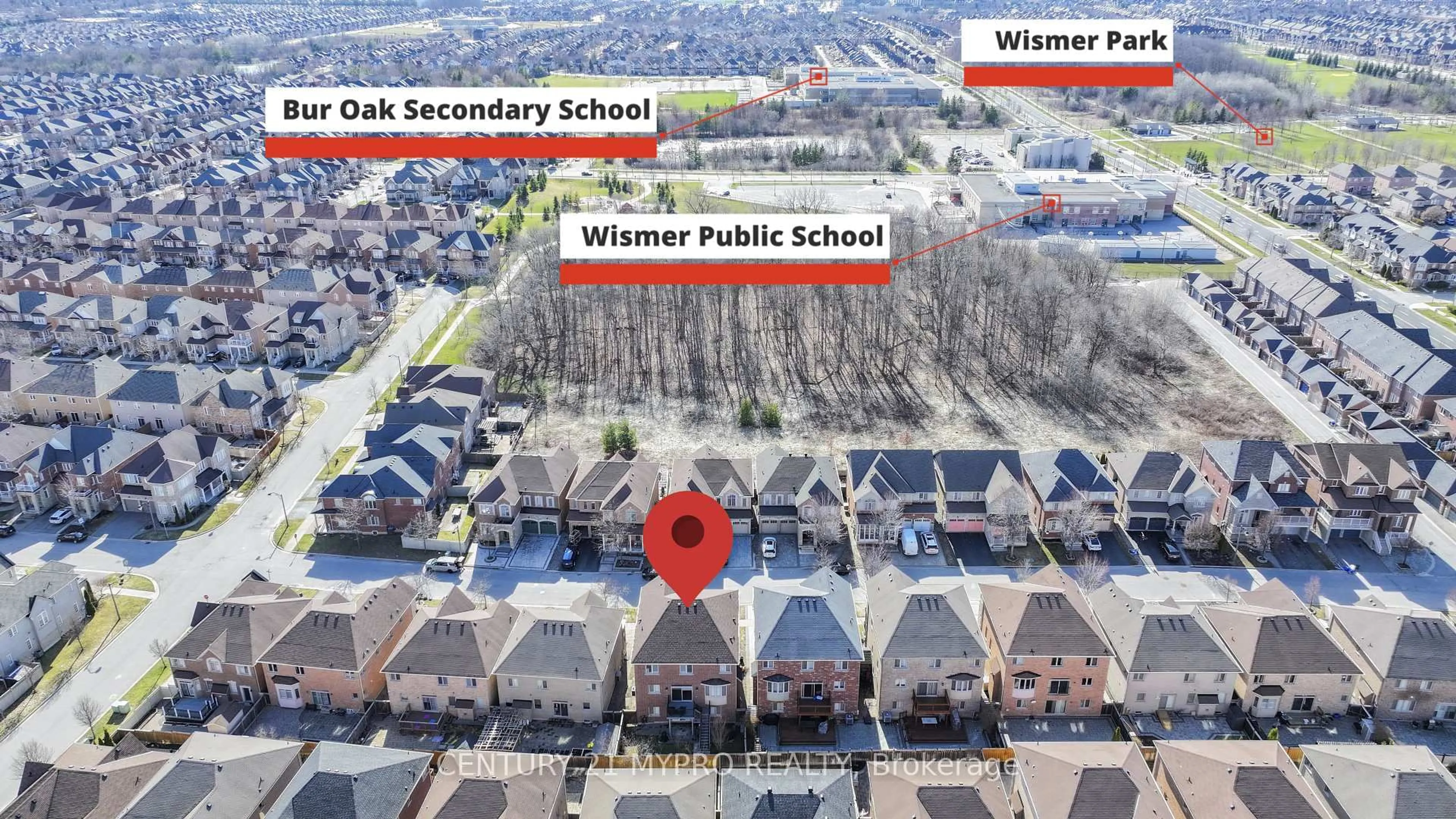 A pic from outside/outdoor area/front of a property/back of a property/a pic from drone, city buildings view from balcony for 87 Fred Mclaren Blvd, Markham Ontario L6E 0L3