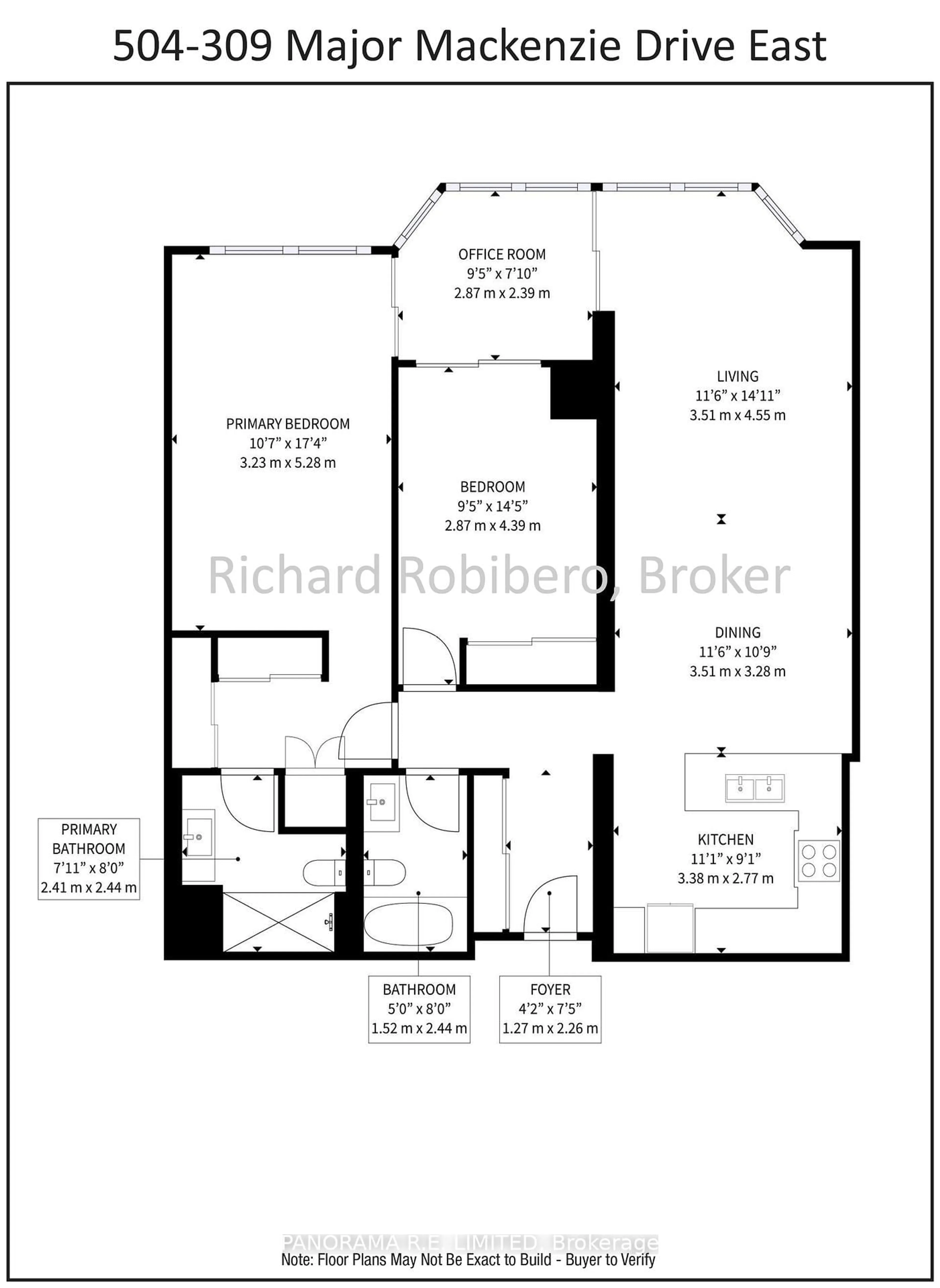 Floor plan for 309 Major Mackenzie Dr #504, Richmond Hill Ontario L4C 9V5